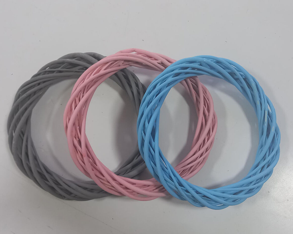 Mavi Renkli Bambu Kapı Halkası 25 cm