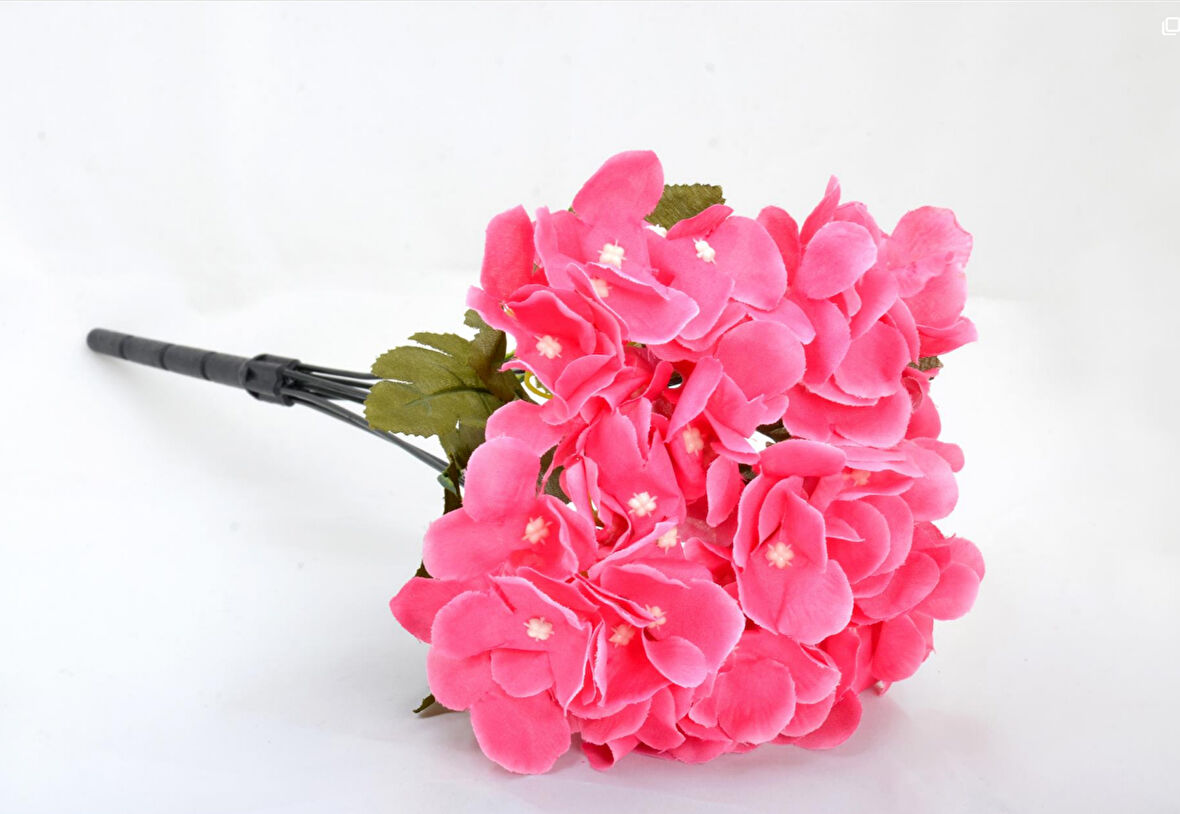 Pembe Yapay Ortanca Çiçek Demeti