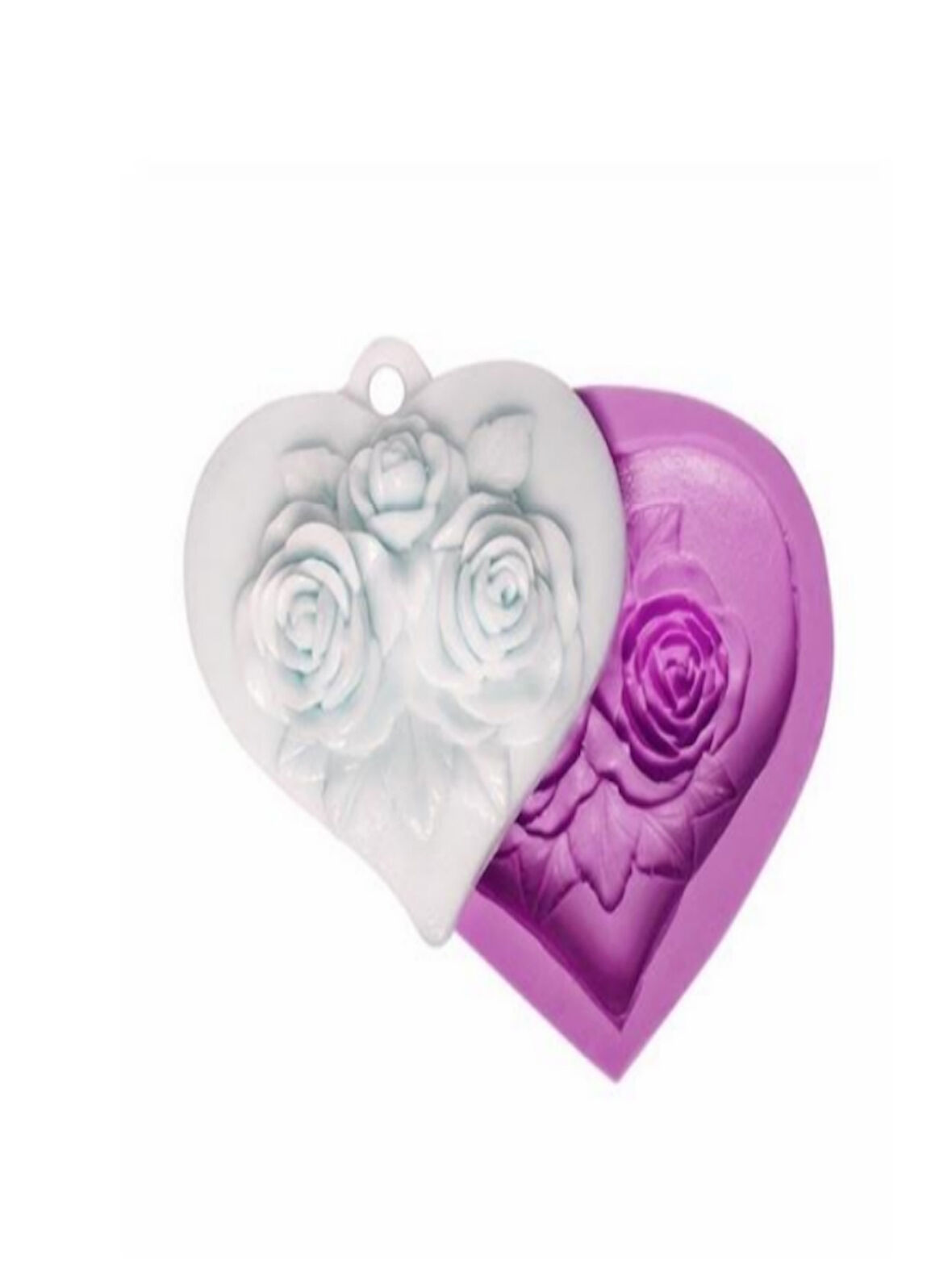 çift gül silikon taş ve sabun kalıbı