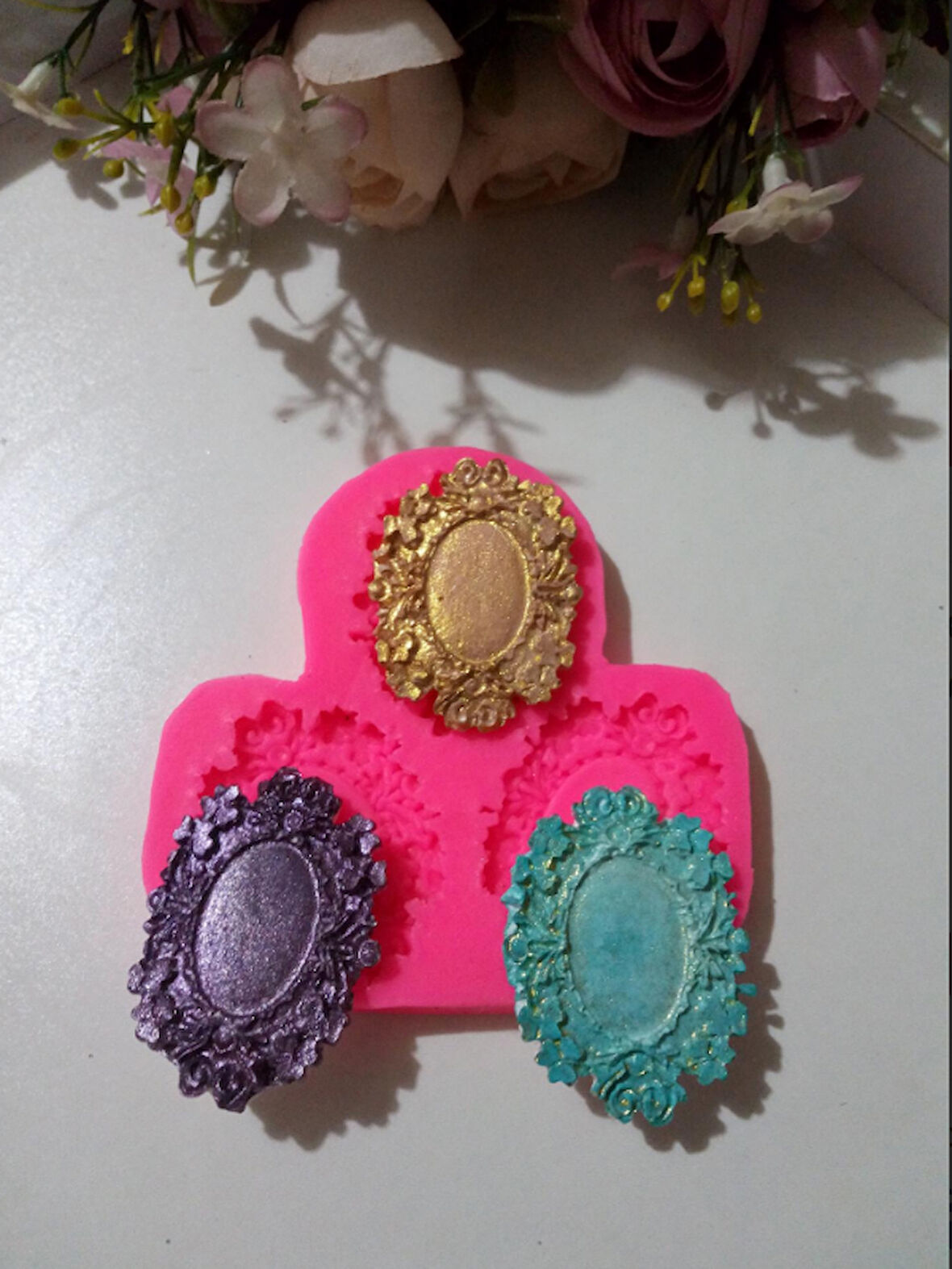 3 LÜ MİNİK ÇERÇEVELER KOKULU TAŞ KALIBI ( ÇERÇEVELER 3CM CİVARINDADIR)