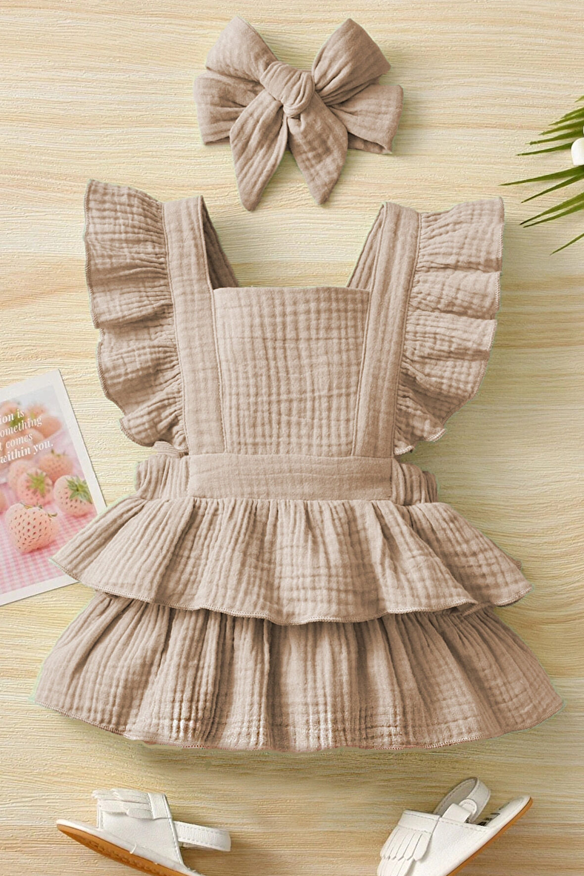 Kız Bebek Ve Çocuk Fırfırlı Müslin Elbise