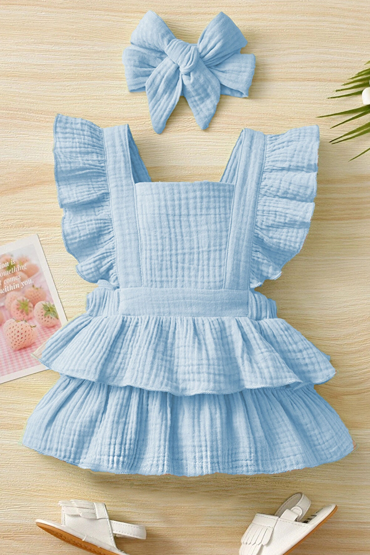 Kız Bebek Ve Çocuk Fırfırlı Müslin Elbise