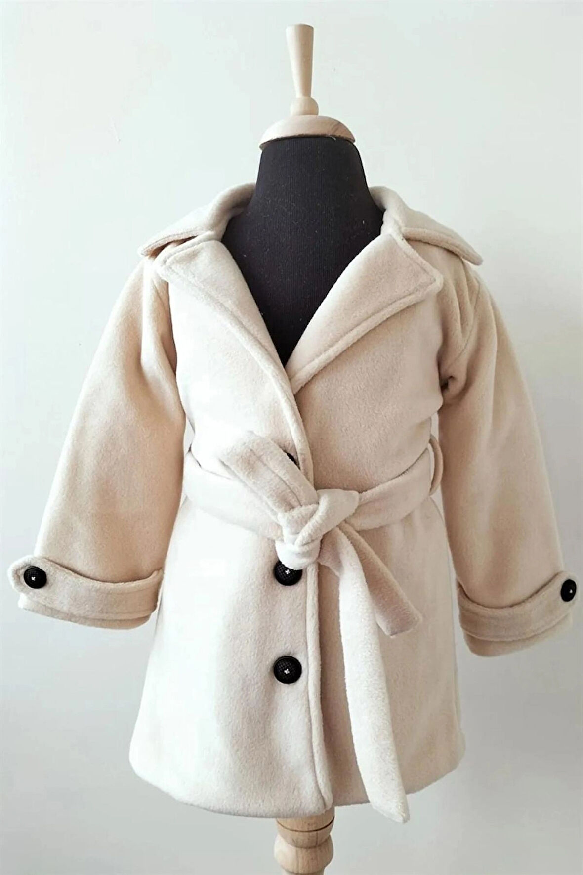 Kız Çocuk Müslin Astarlı Polar Trençkot