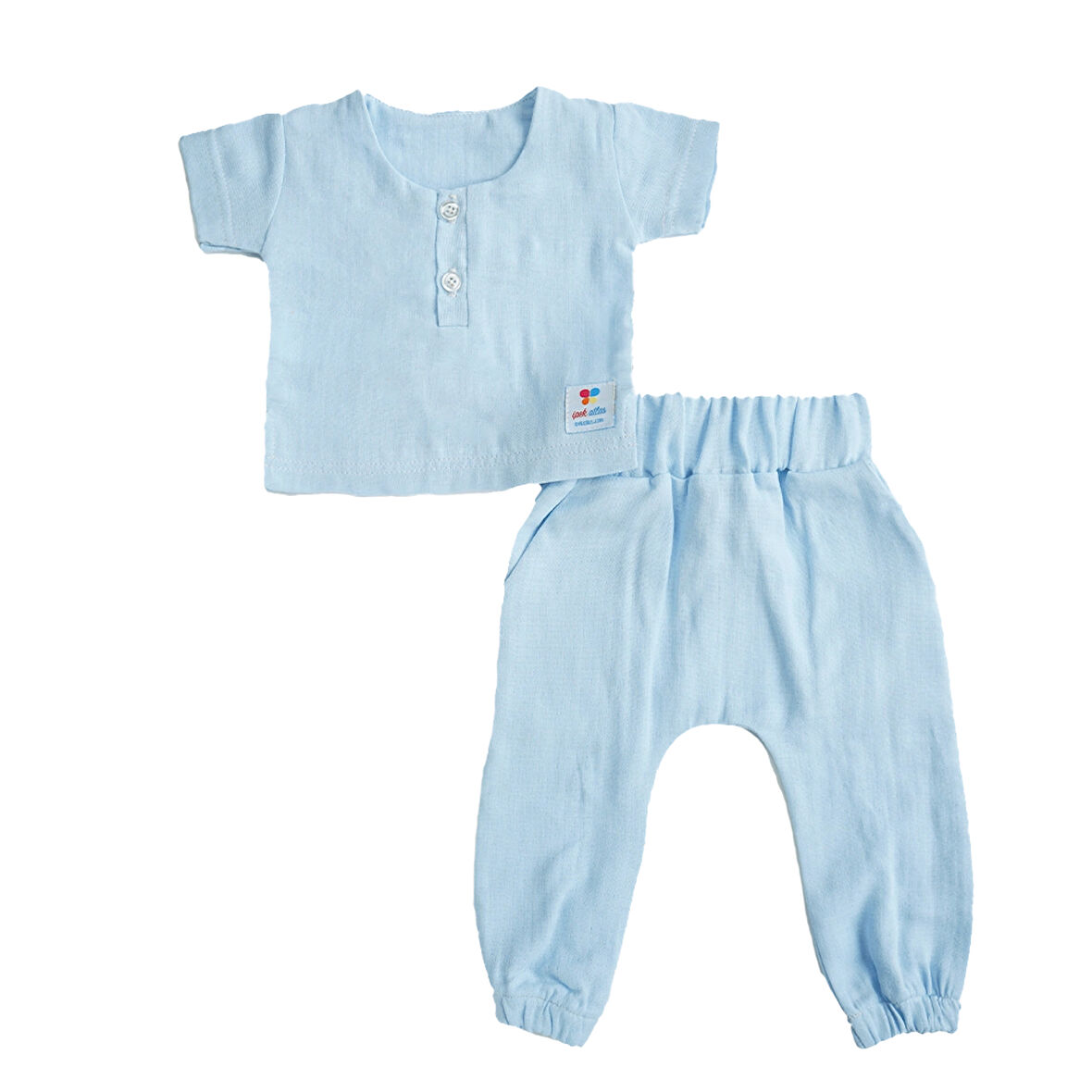 Kız Erkek Bebek Ve Çocuk Kısa Kollu Müslin İkili Takım
