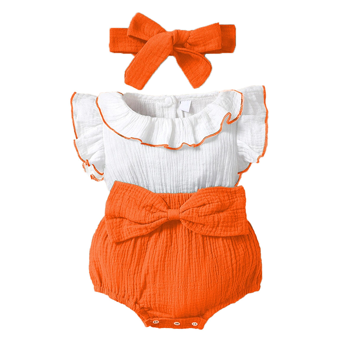 Kız Bebek Ve Çocuk Fiyonklu Müslin Zıbın Tulum