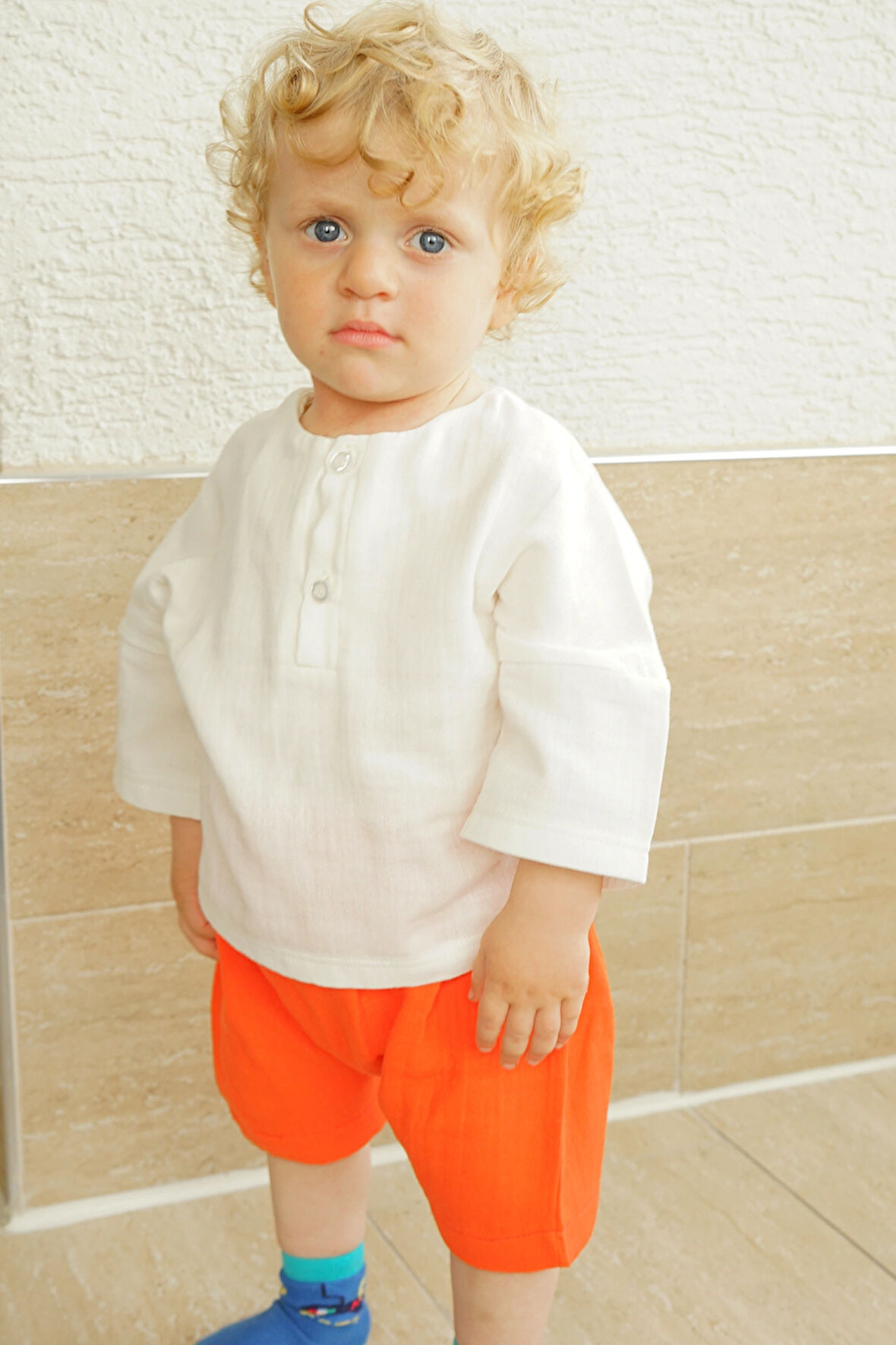 Erkek Bebek Ve Çocuk Müslin Oversize İkili Takım