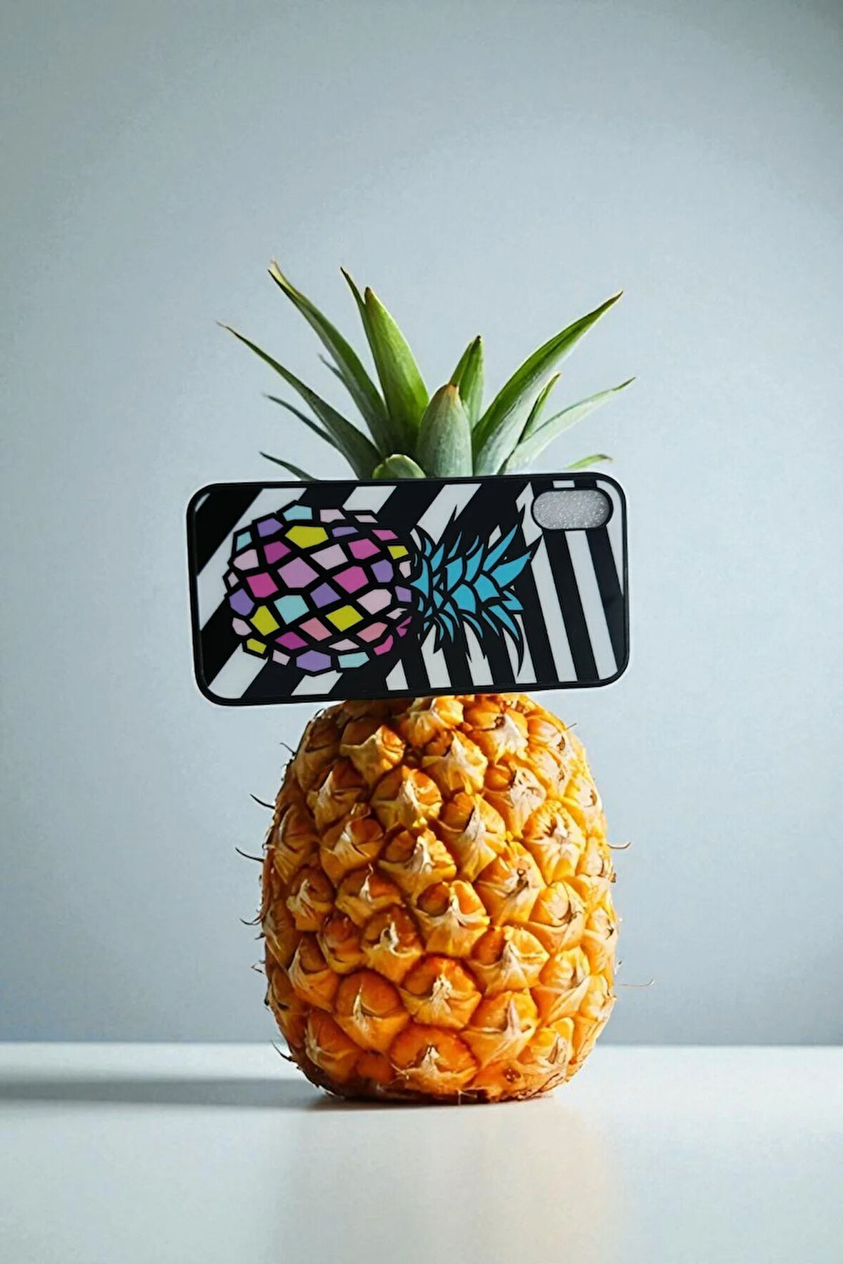 iPhone X / Xs Uyumlu Ananas Tasarım Süper Silikon Telefon Kılıfı
