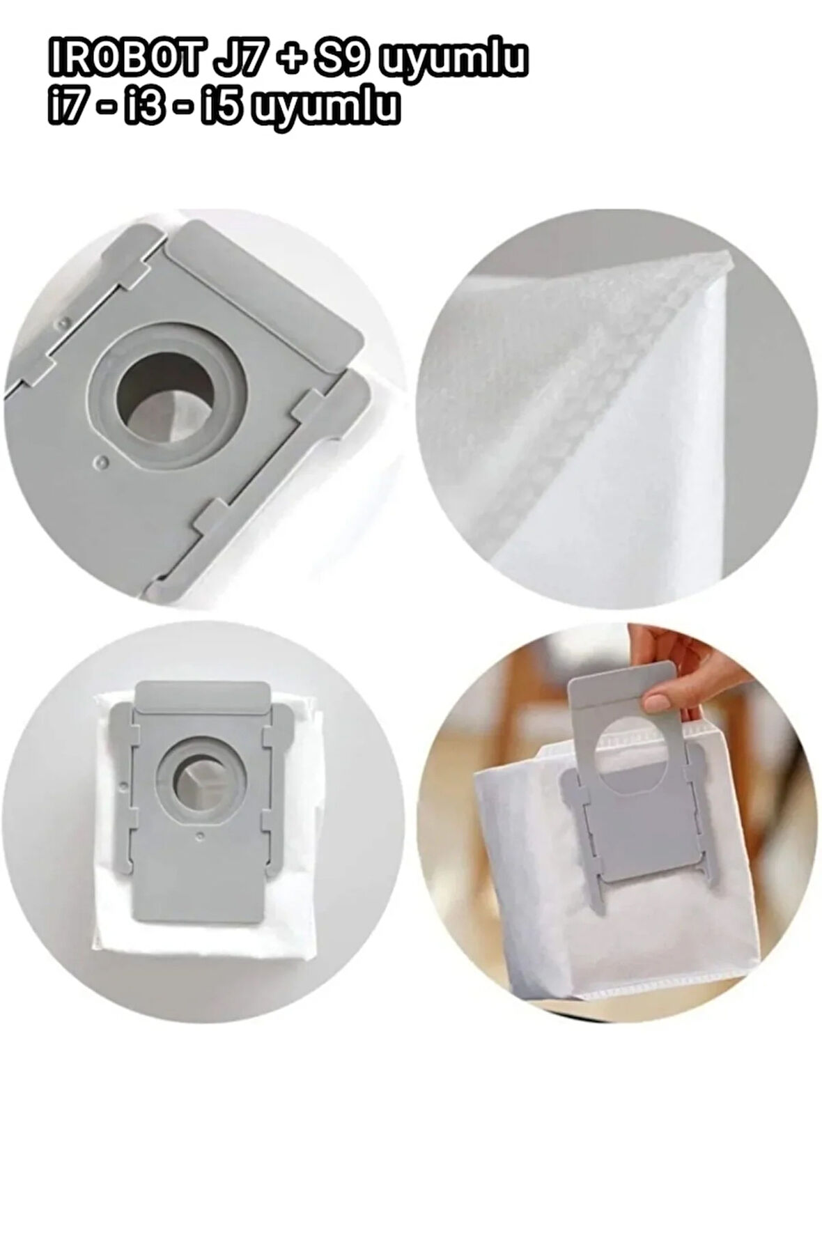 Irobot J7 (7550) - S9 - I7 Plus Uyumlu Toz Torbası 3 Adet