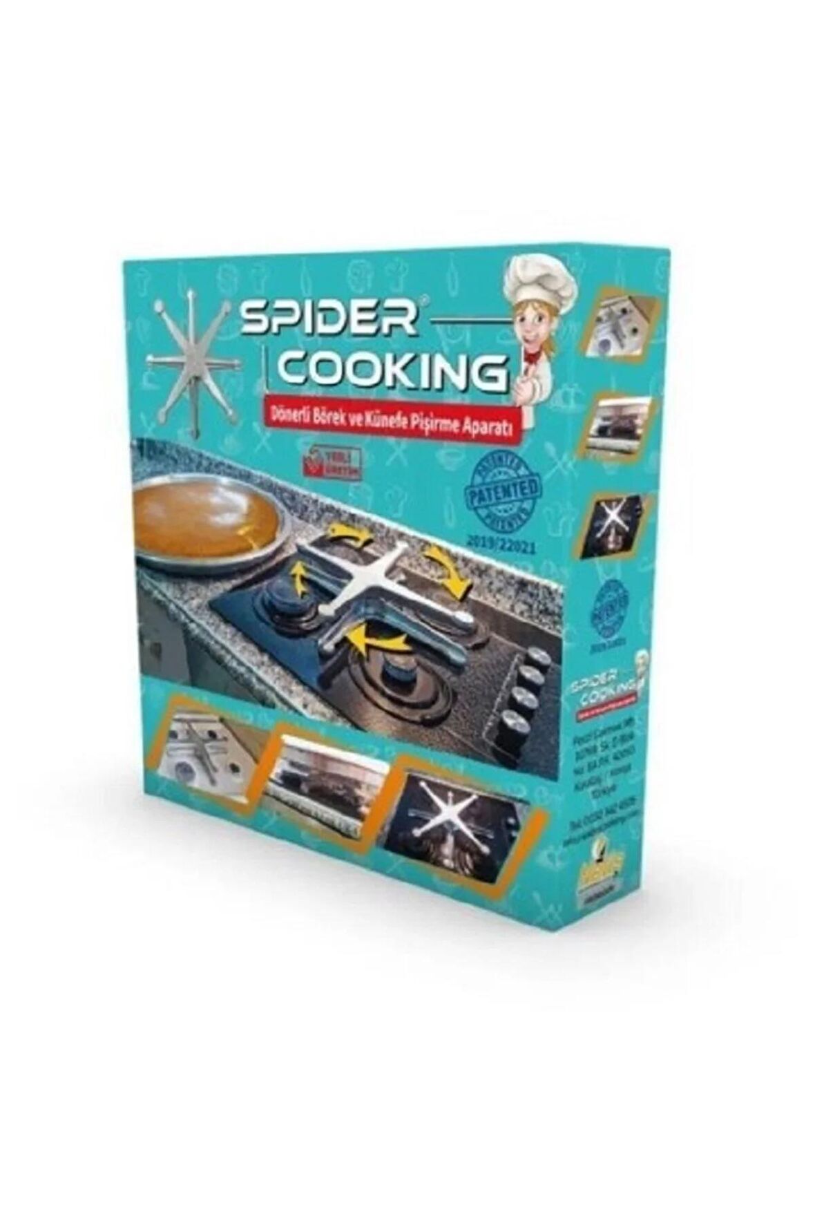 Spider Cooking Gold Döküm Dönerli Börek Künefe Pişirme Aparatı 360 Dönerli