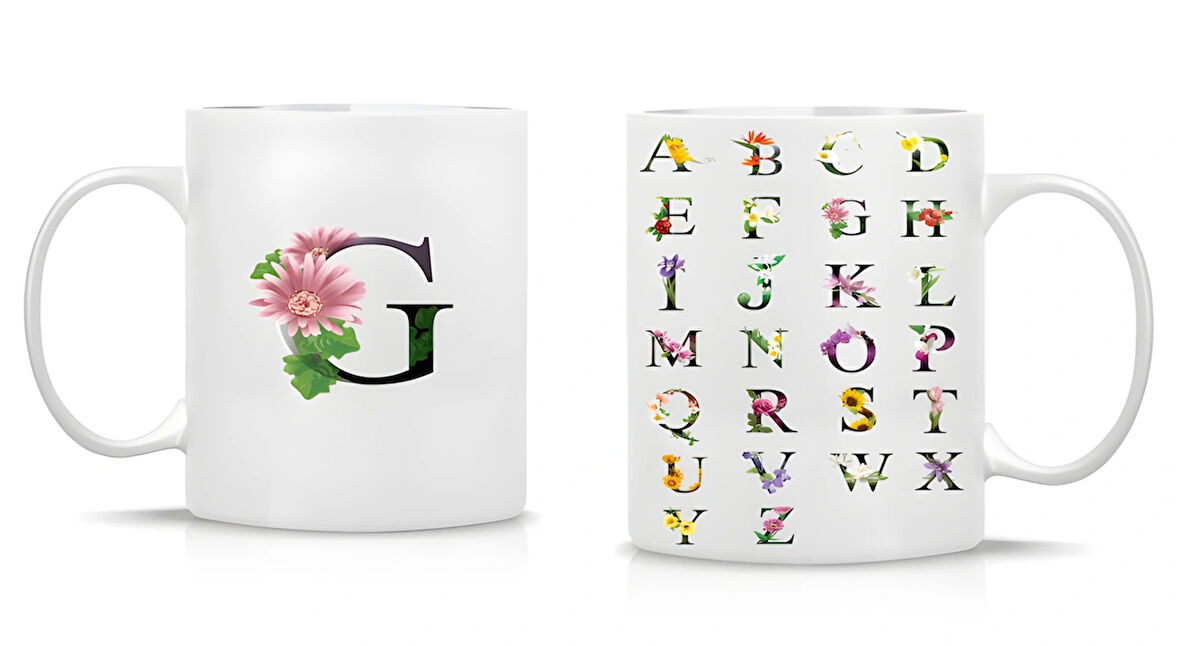 İsim Harf Kupa Kişiye Özel Baskılı Kupa Bardak