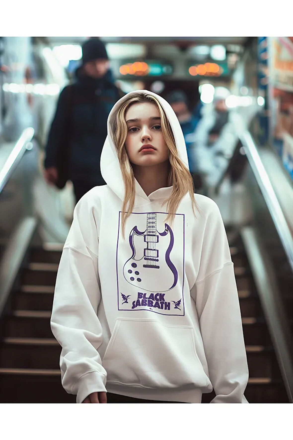 Tasarım Black Sabbath Baskılı Unisex Oversize Rock Metal Hoodie