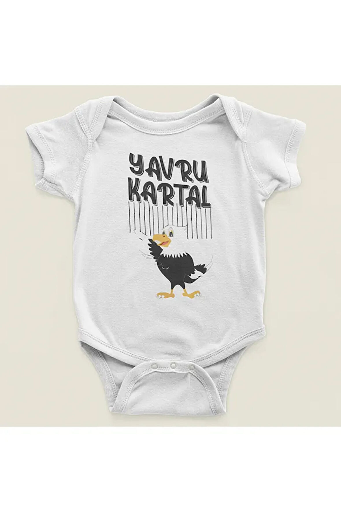 Yavru Kartal Yazılı Pamuklu Yumuşak Unisex Çıtçıtlı Body Zıbın