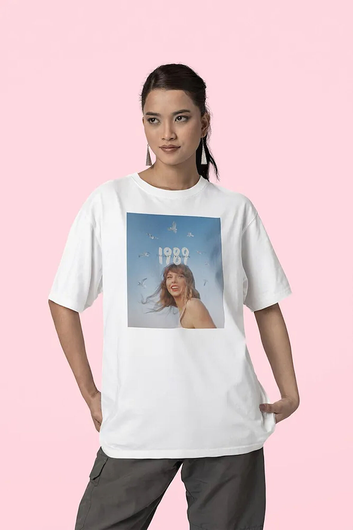 Taylor's Version Şarkıcı Baskılı Unisex Oversize Tişört