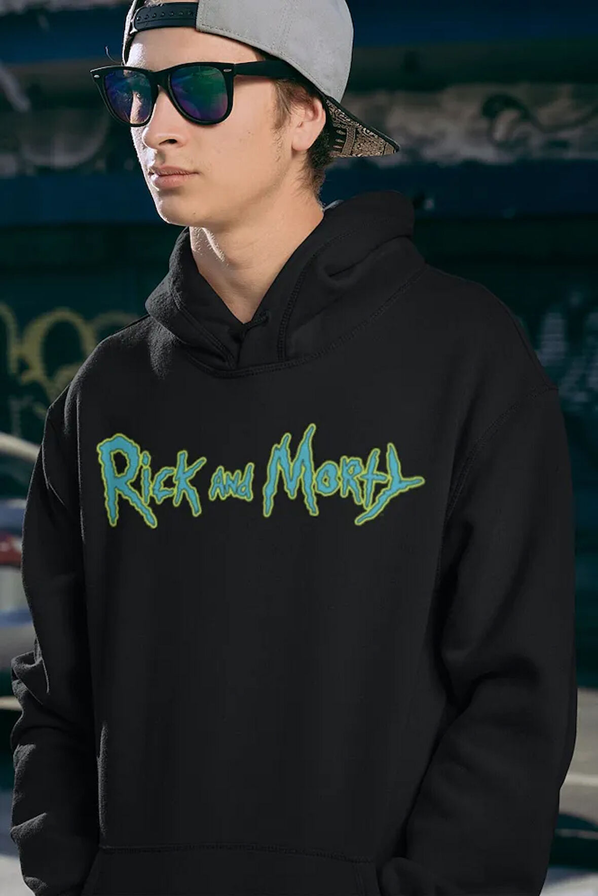 Rick And Morty Yazılı Unisex Oversize Hoodie