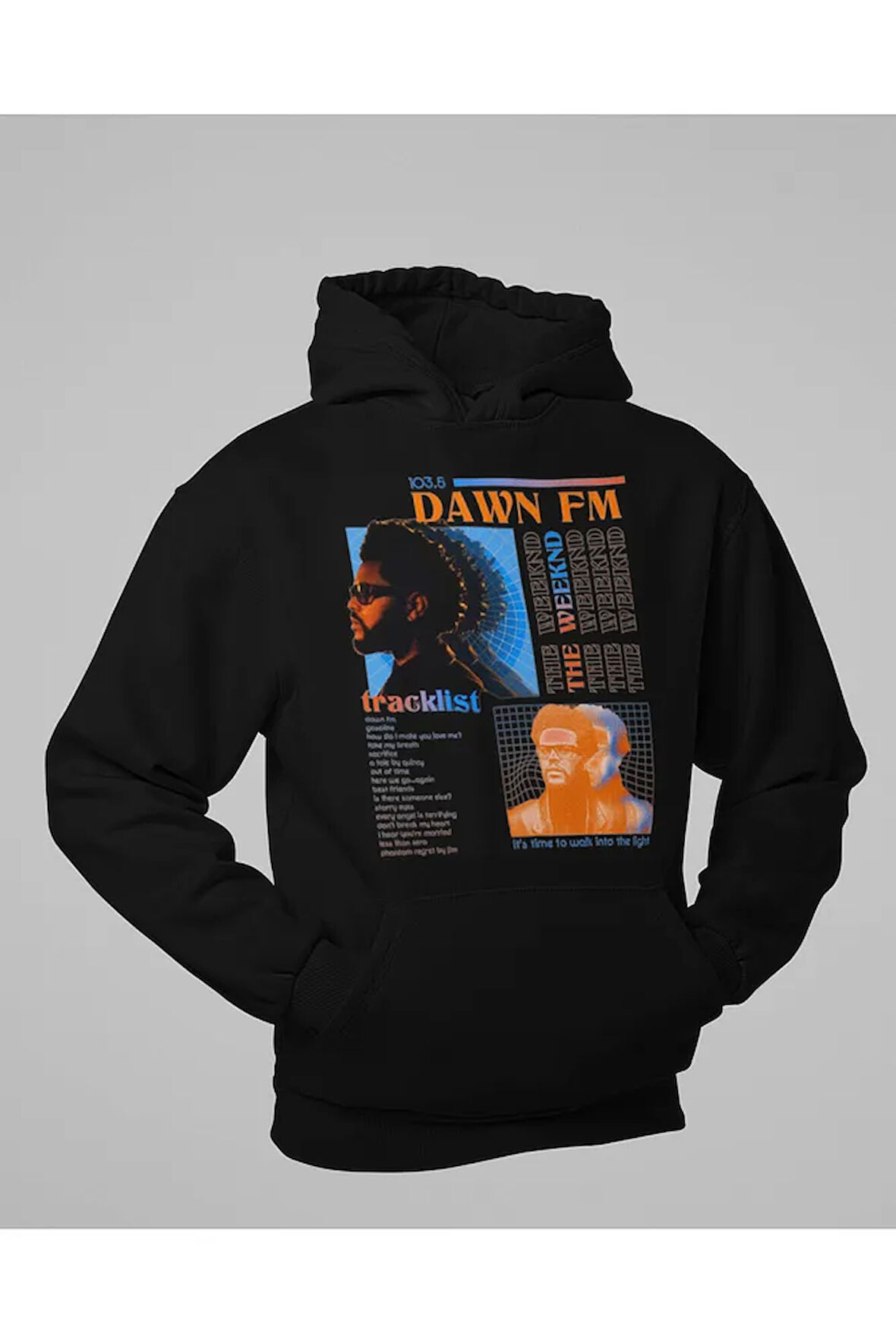 The Weeknd 103.5 Dawn Fm Baskılı Unisex Oversize Rapper Hoodie