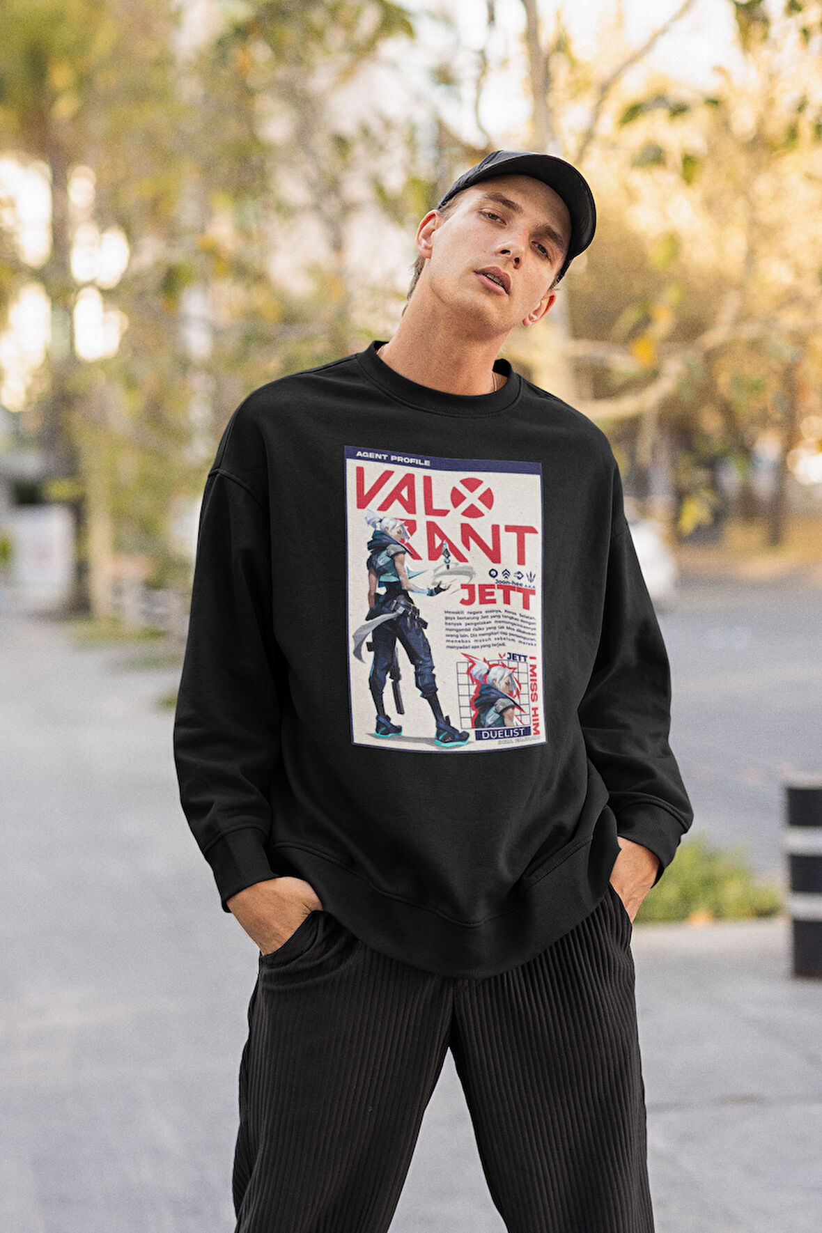 Valorrant Jett Karakter Baskılı Unisex Oversize Entry Karakter Sweatshirt