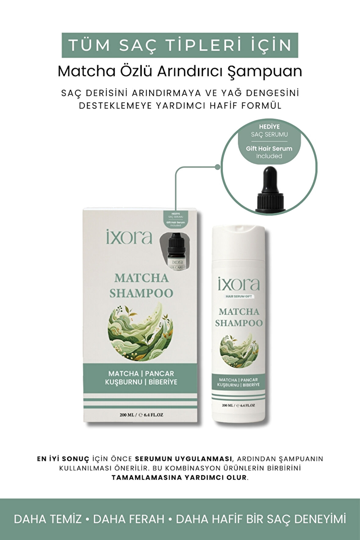 İxora Dökülme Karşıtı Matchalı Şampuan 200 ml