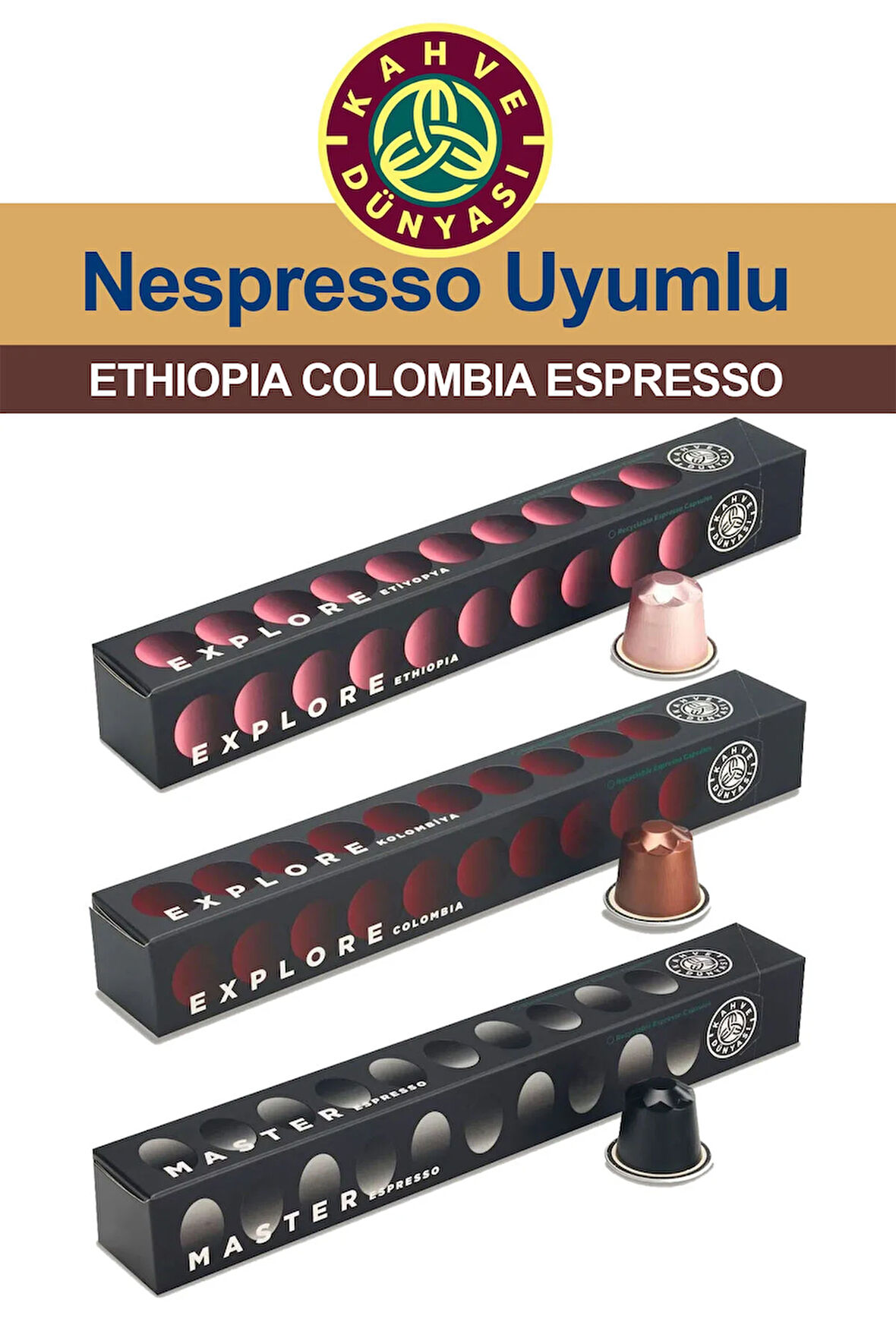Nespresso Kapsül Kahve Tadım Seti 3x10 Ethiopia Colombia Espresso