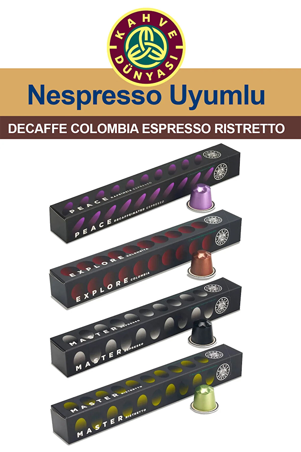 Rıstretto Decaffe Nespresso Kapsül Kahve Tadım Seti Rıstretto Decaffeinated Colombia Espresso 4x10