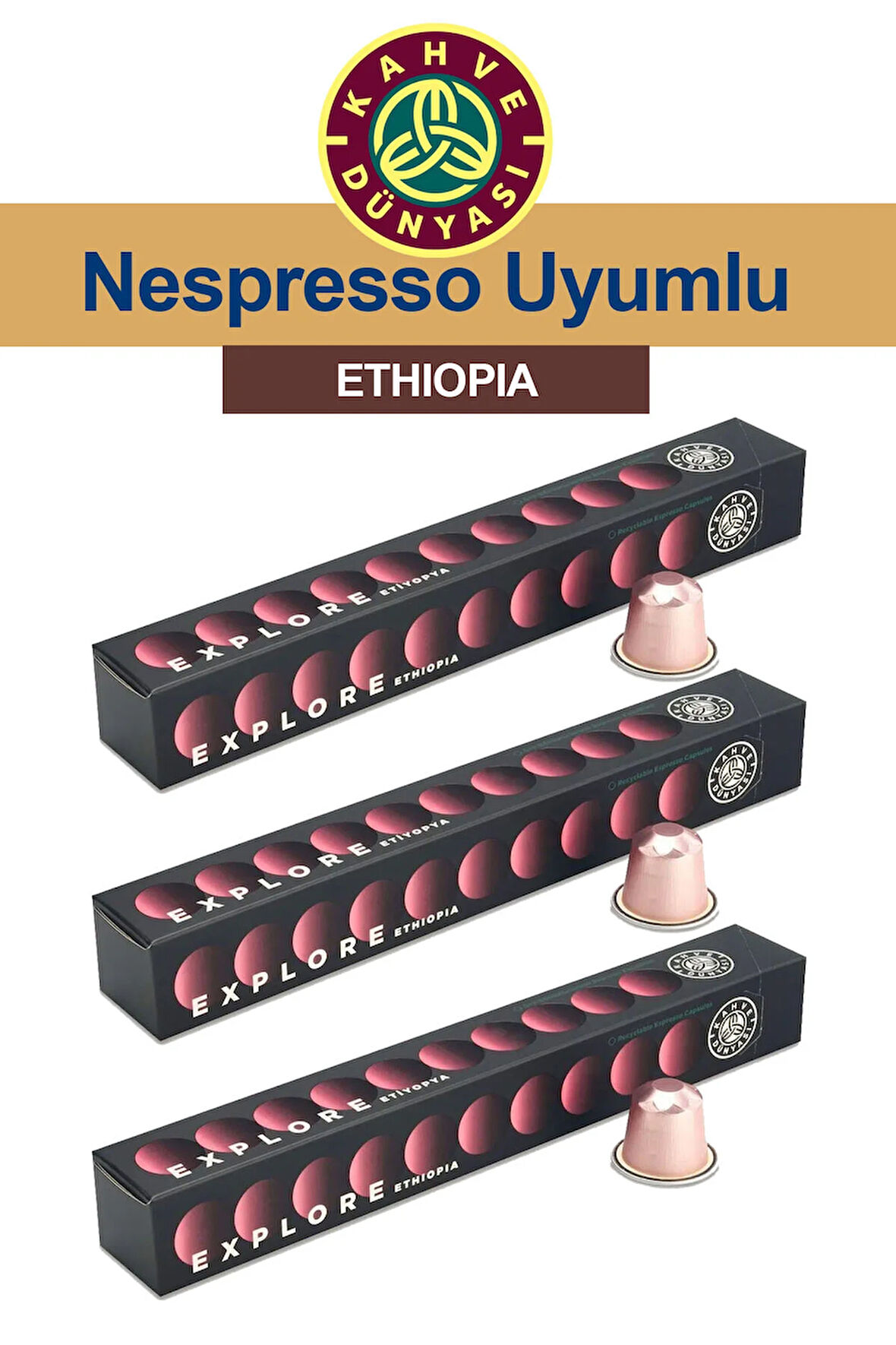 Etiyopya Kapsül Kahve 3 Adet 10'lu Kutu