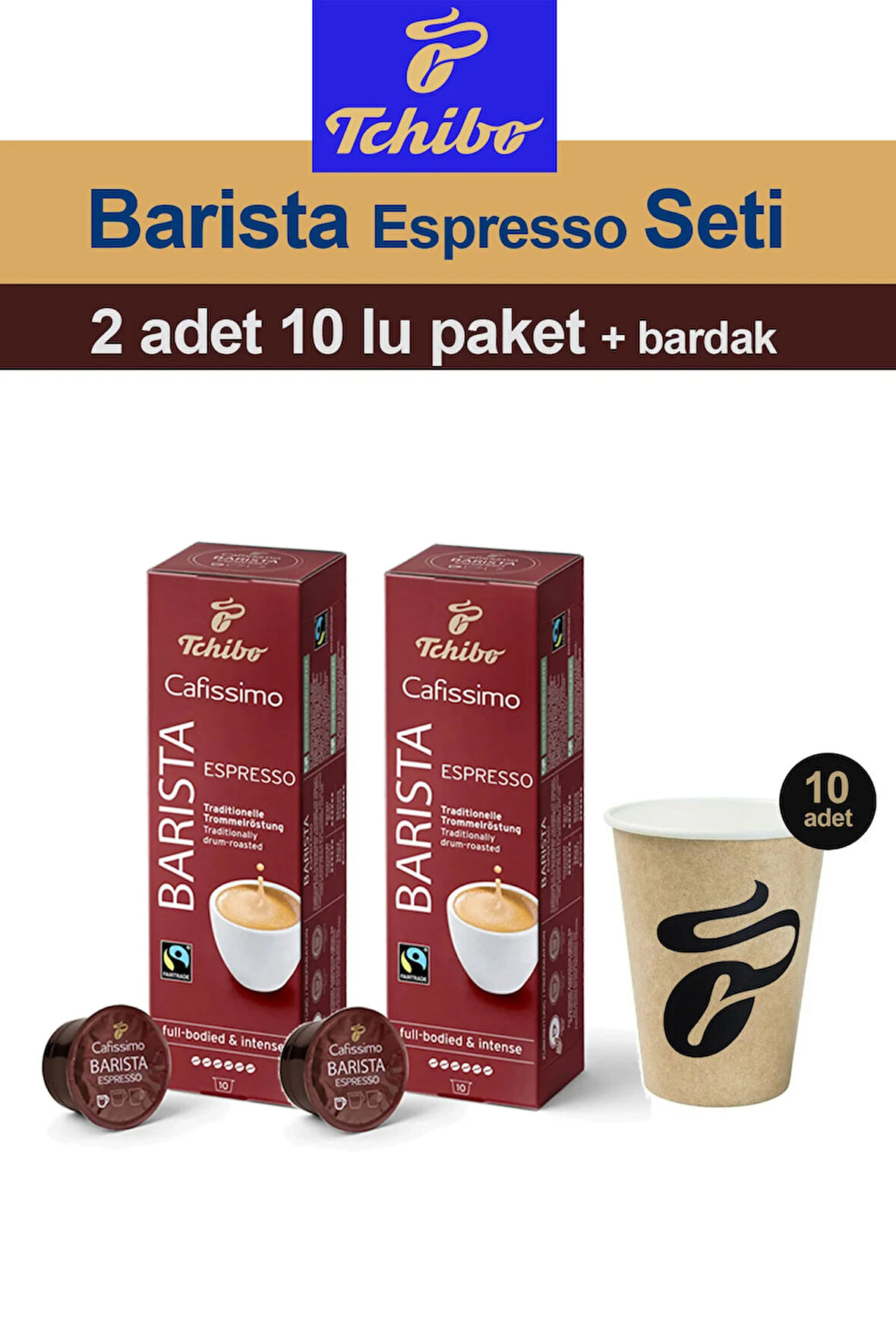 Cafissimo Barista Espresso 2x10 Adet Kapsül Kahve Tchibo Bardak