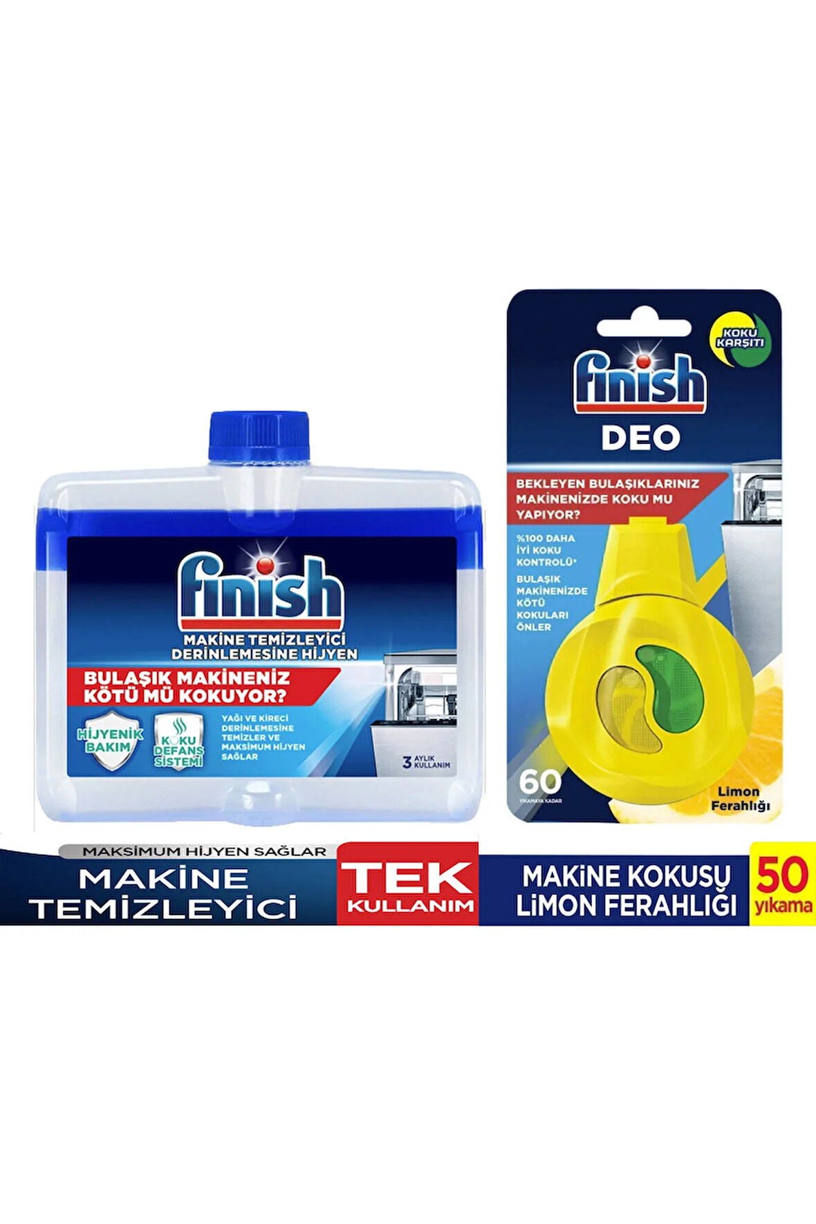 2'li set Bulaşık Makinesi Temizleyici 250 ml ve Deo Bulaşık Makinesi Kokusu Limon Ferahlığı