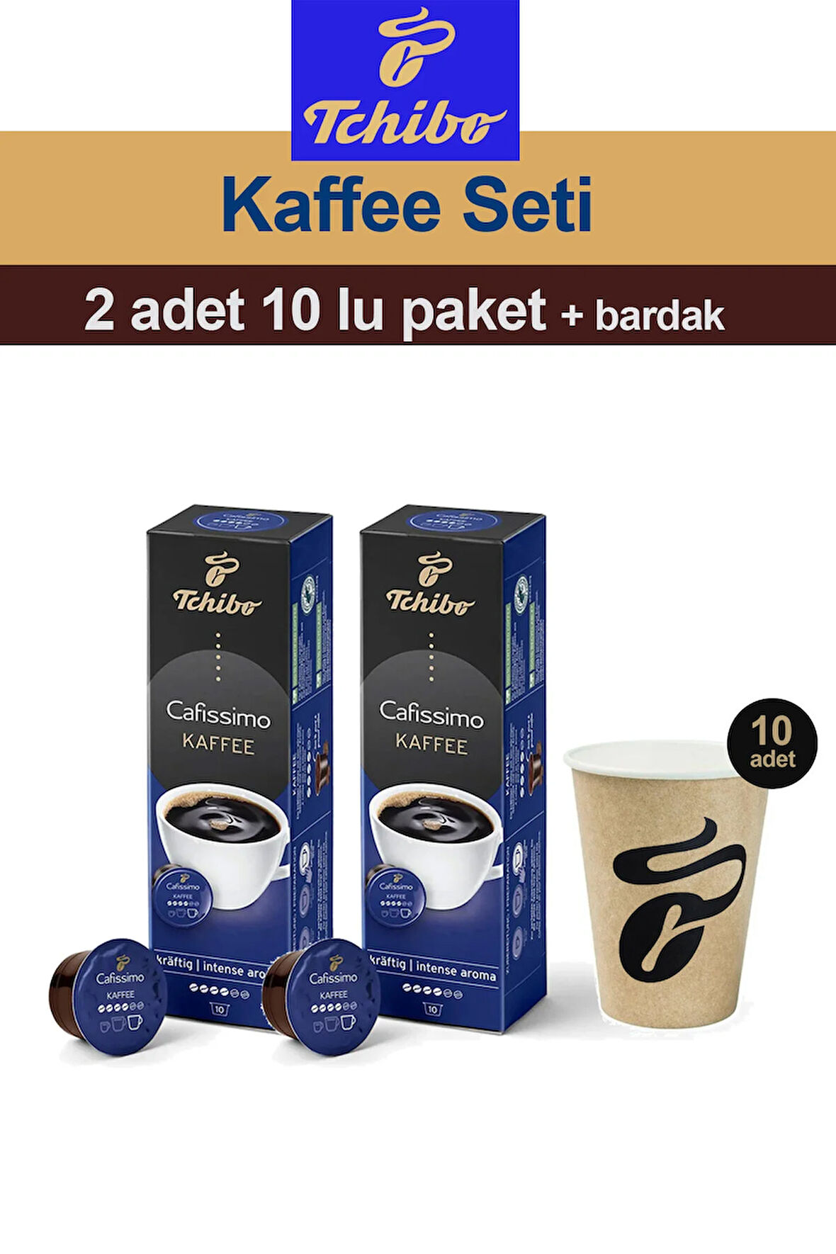 Cafissimo Coffee Intense Aroma 2x10 Adet Kapsül Kahve Tchibo Bardak