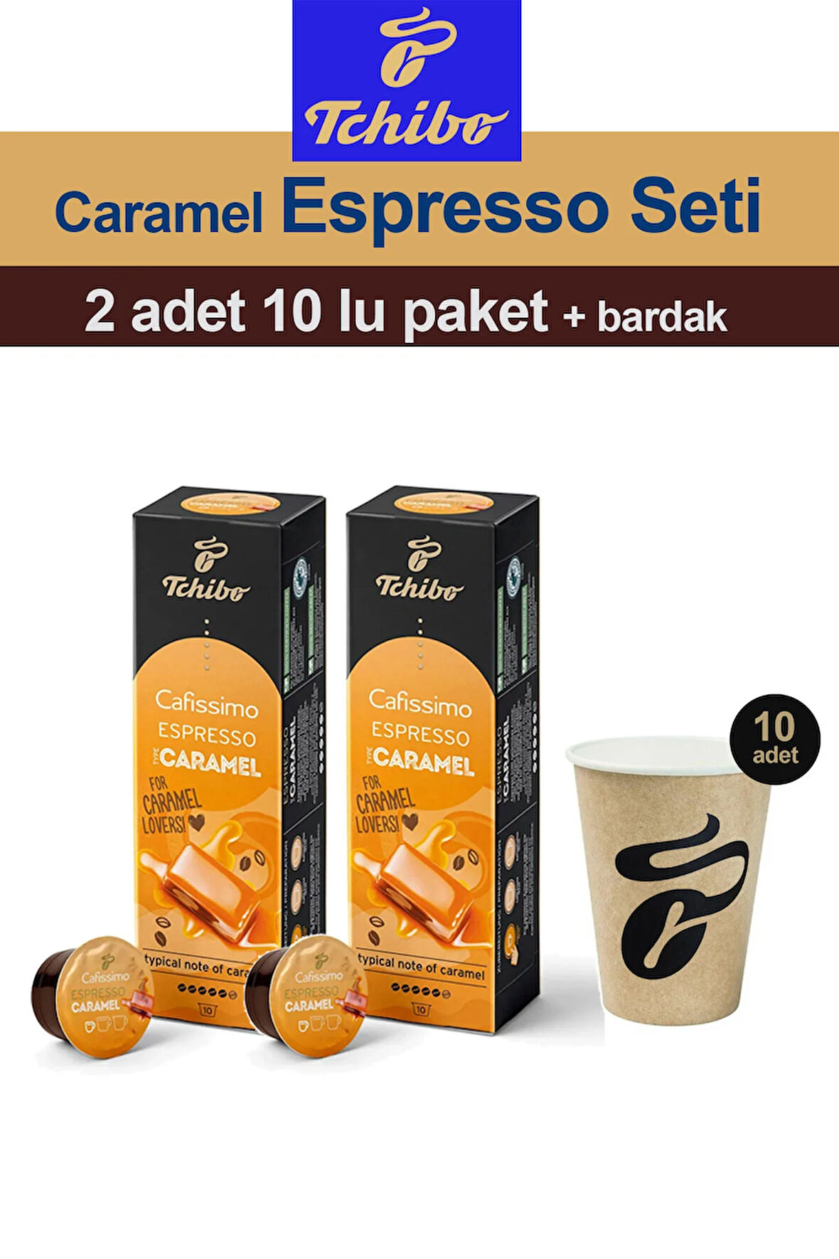Cafissimo Espresso Caramel 2x10 Adet Kapsül Kahve Tchibo Bardak
