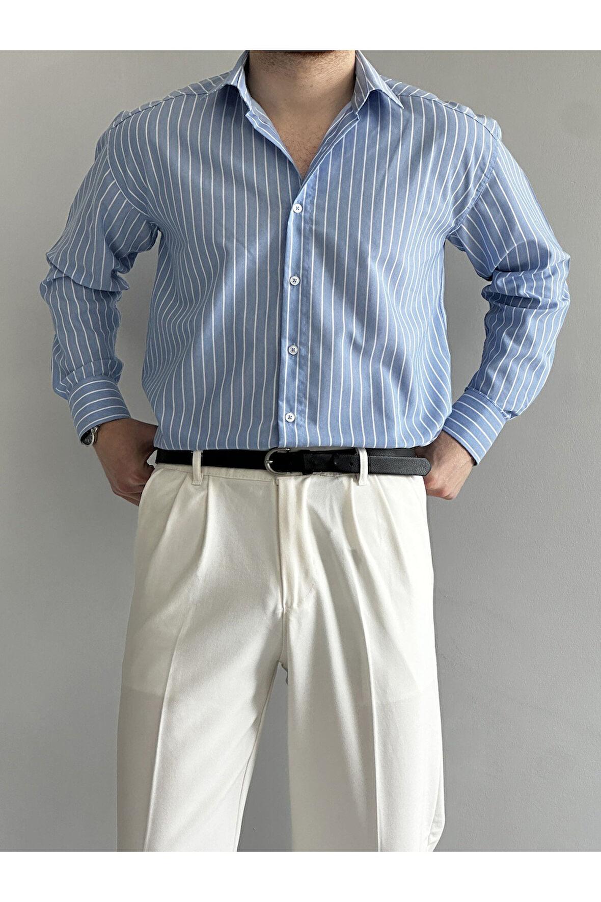 Old Money Rahat Kalıp Çizgili Gömlek