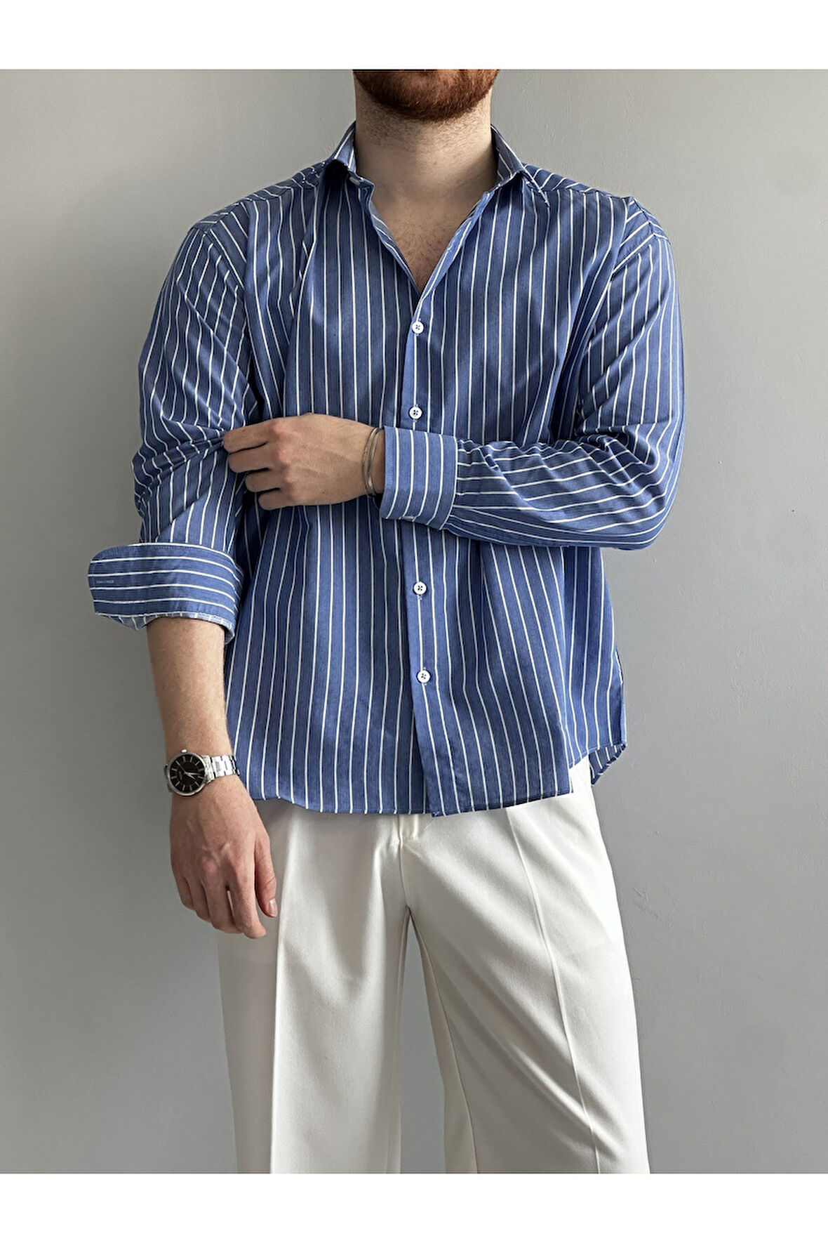 Old Money Rahat Kalıp Çizgili Gömlek