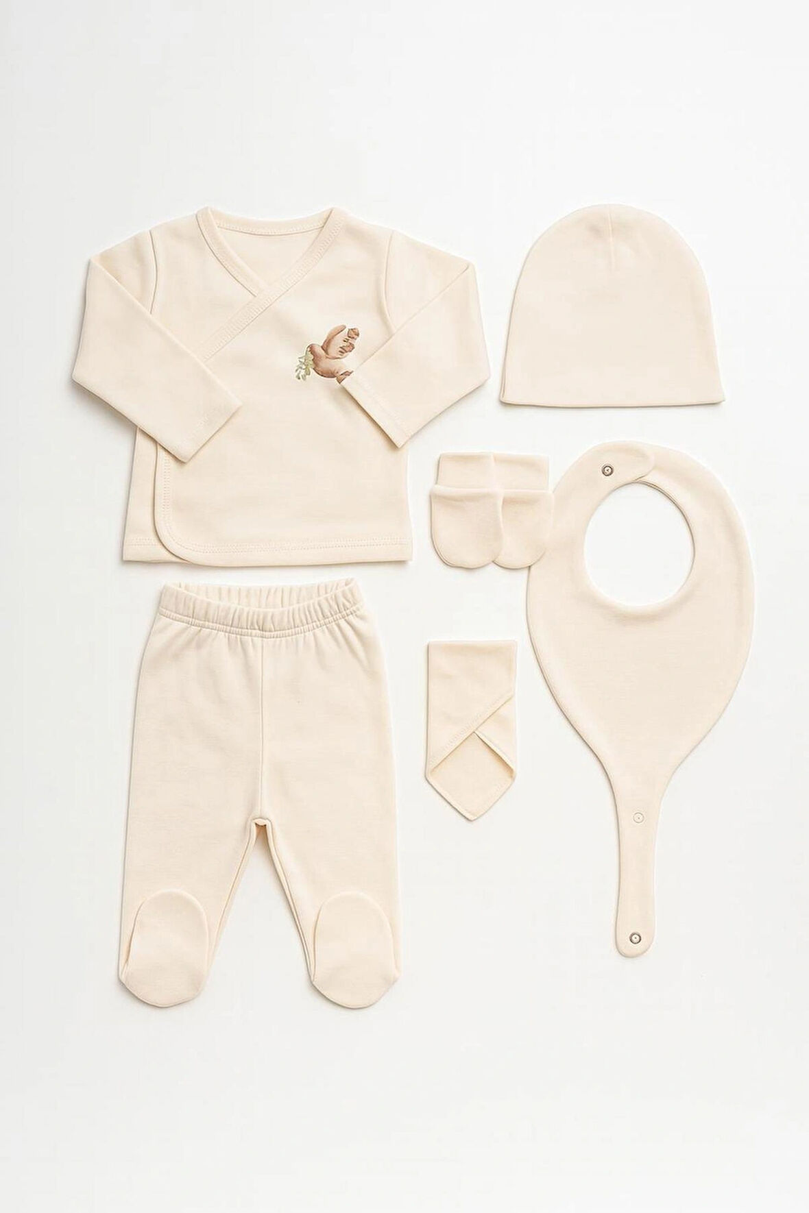 %100 Organik Pamuk 5'li Hastane Çıkış Seti