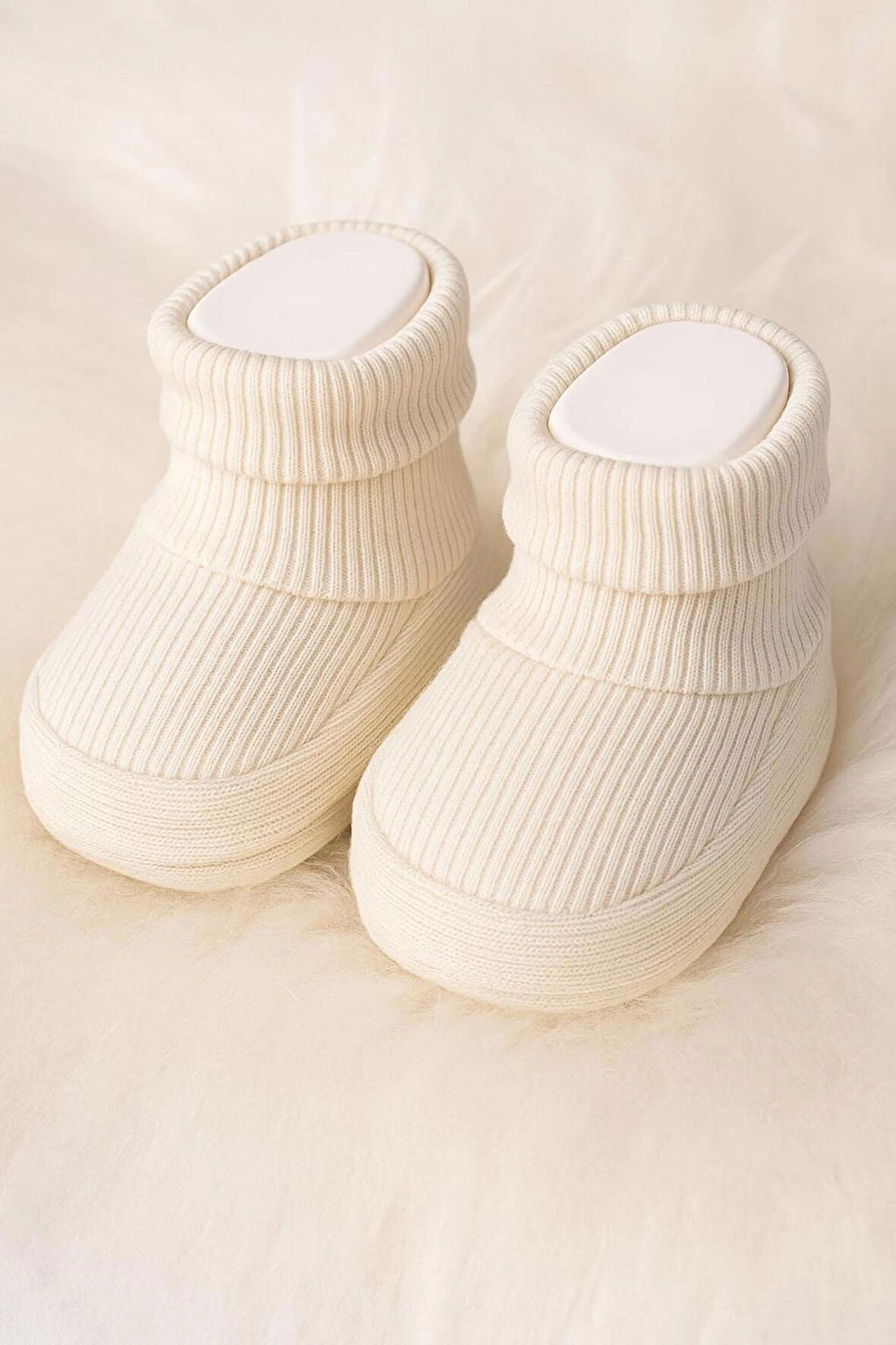 %100 Organik Unisex Bebek Patik Fitilli Esnek Bebek Patiği