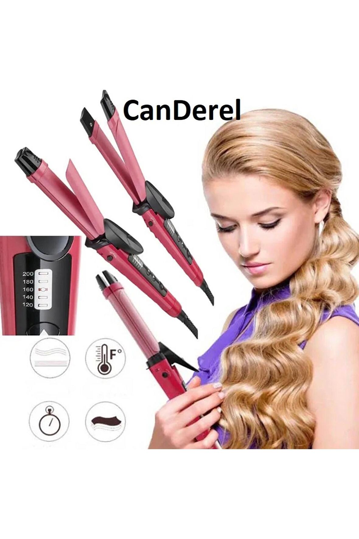 Saç Düzleştirici Ve Kıvırma 2 in1 Fonksiyonel Saç Maşası