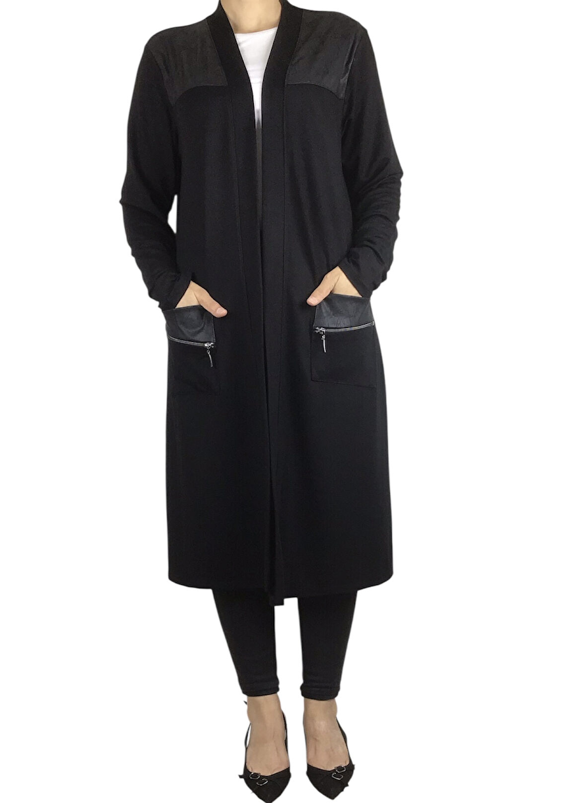 KADIN ÖNÜ DESENLİ DERİLİ BEDENLİ KRİSTAL PENYE HIRKA