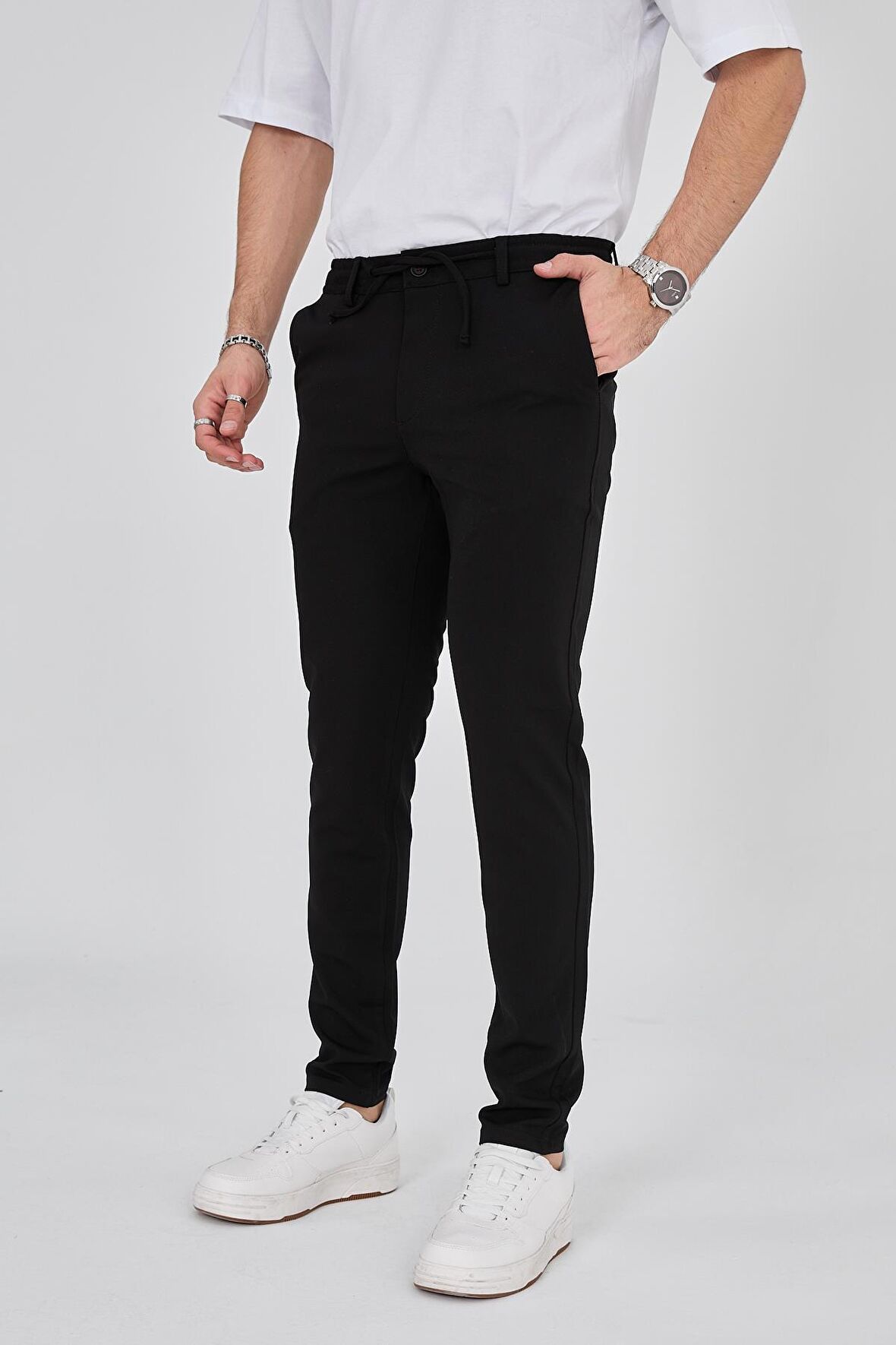 Pollycotton Slim Fit Jogger Pantolon