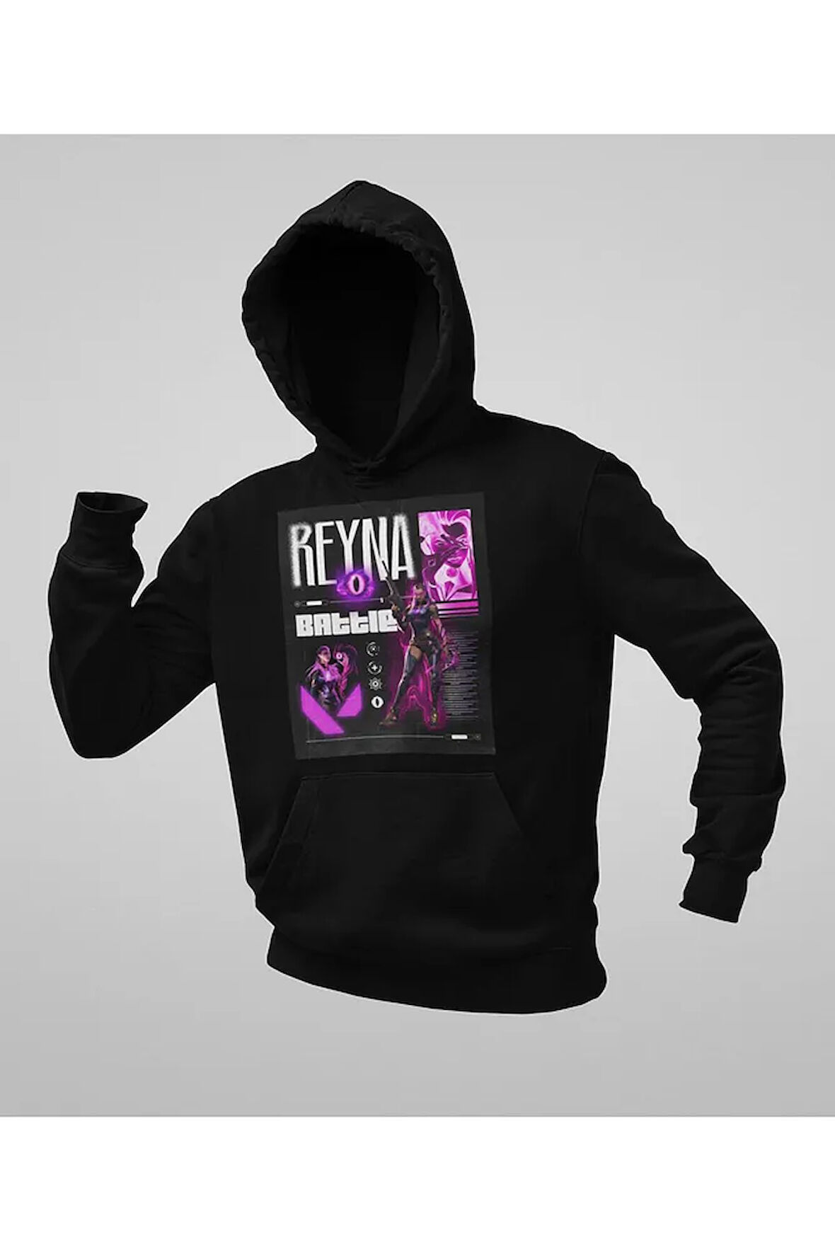 Reyna Battle Yazılı Unisex Oversize Vallorant Hoodie