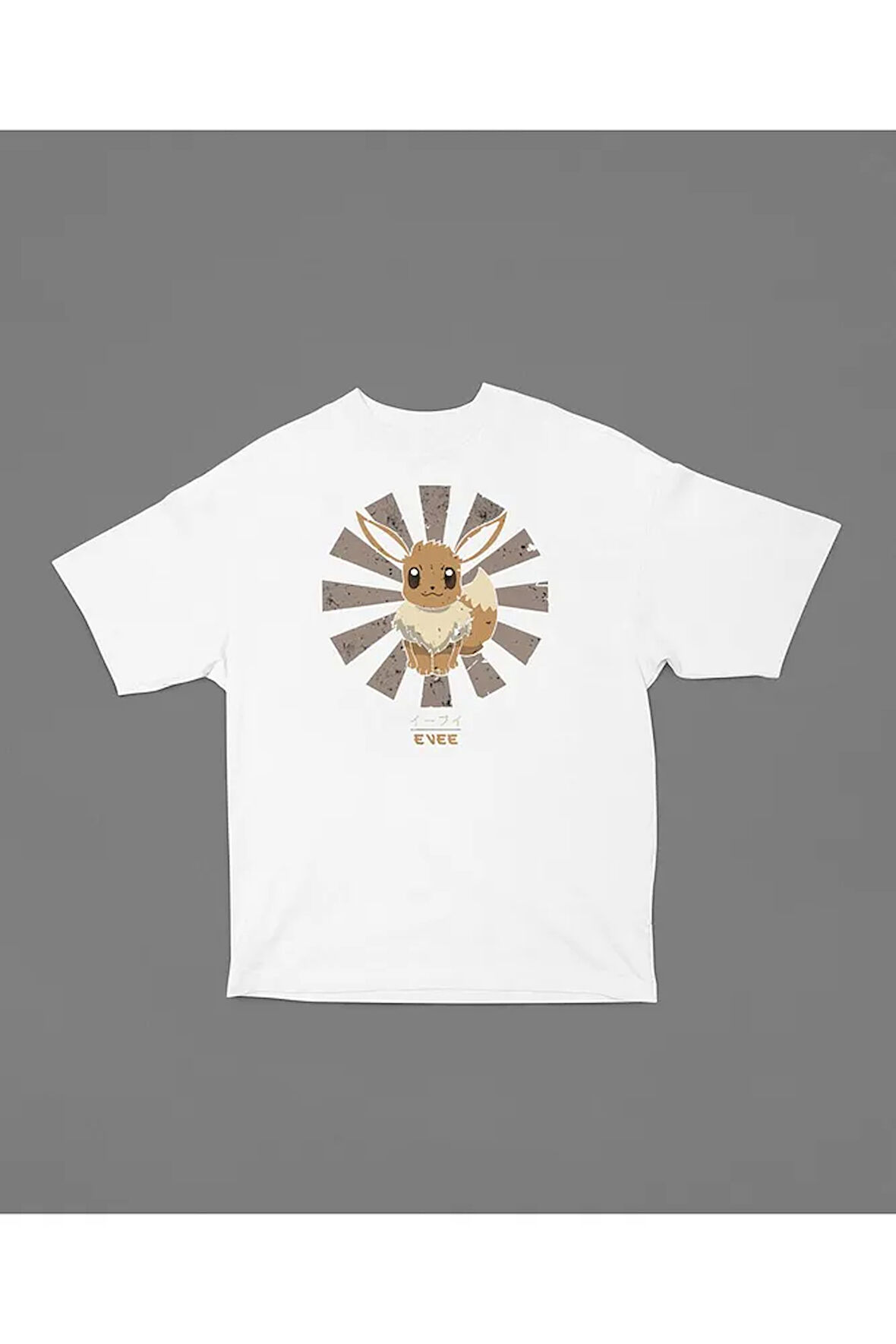 Evee Baskılı Unisex Oversize Anime Karakter Tişört