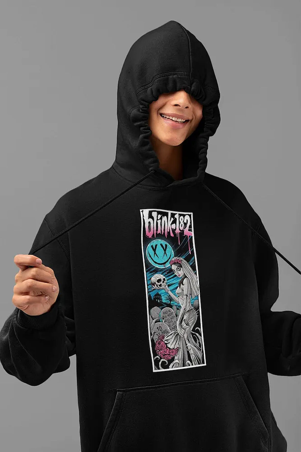 Blink-182 Baskılı Unisex Oversize Hoodie