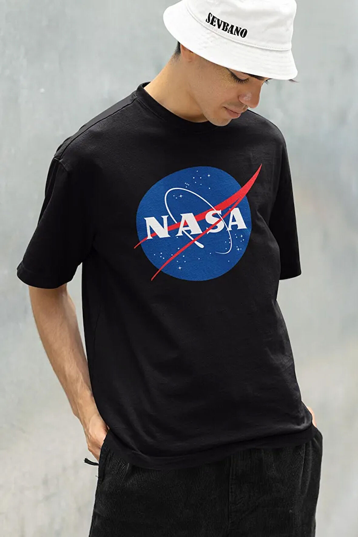 Uzay Nasa Baskılı Unisex Oversize Tişört