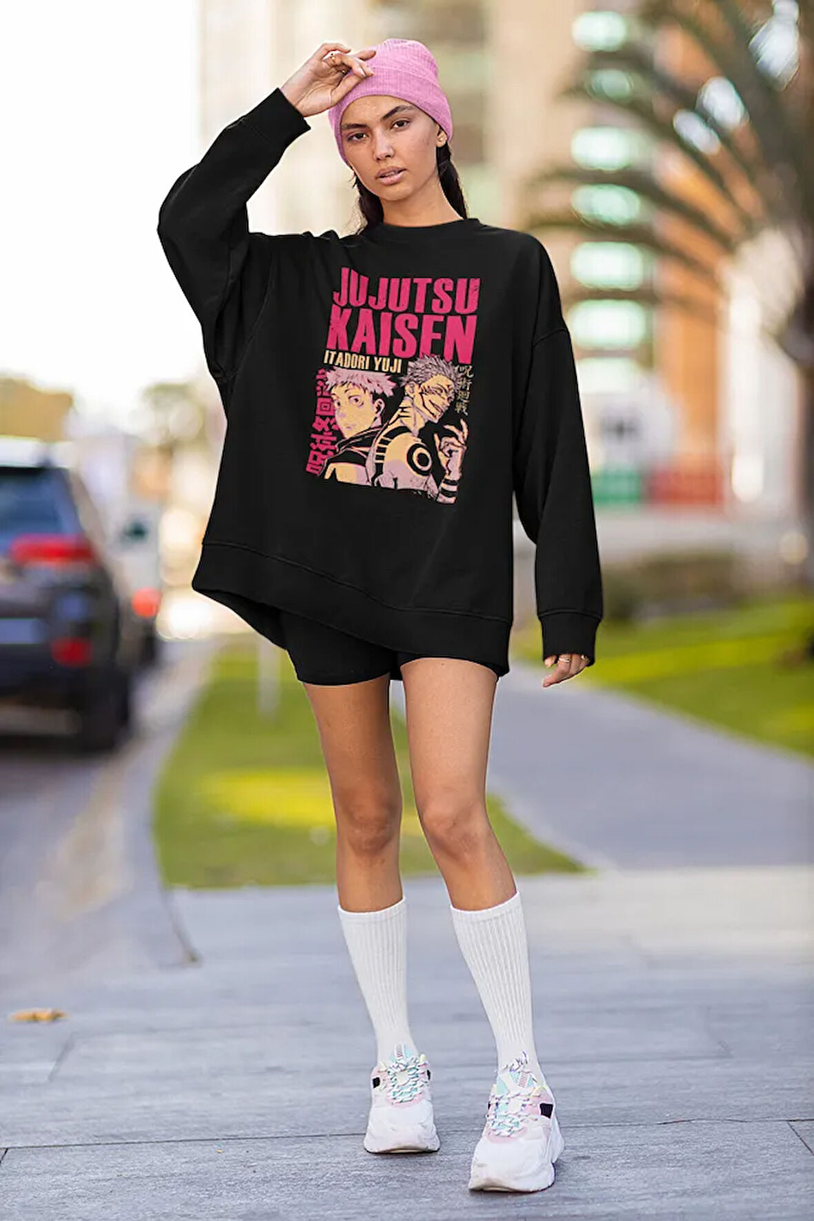 Jujutsu Kaisen Baskılı Unisex Oversize Anime Sweatshirt