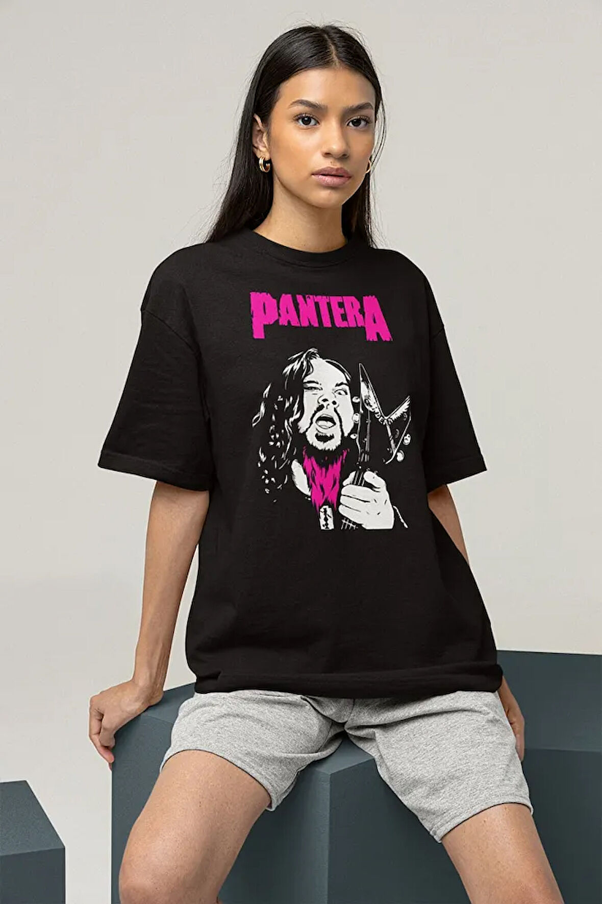 Efsane Pantera Baskılı Unisex Oversize Tişört