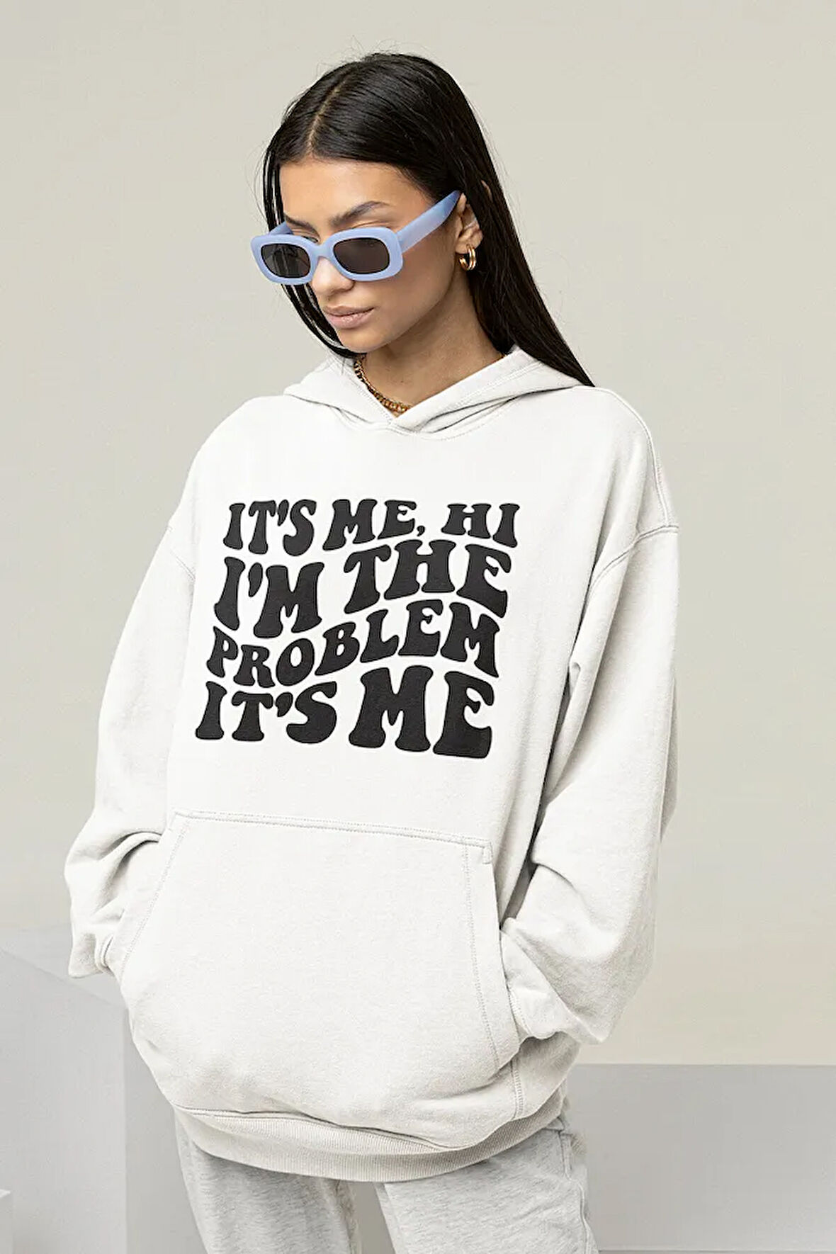 Im The Problem Yazılı Unisex Oversize Hoodie