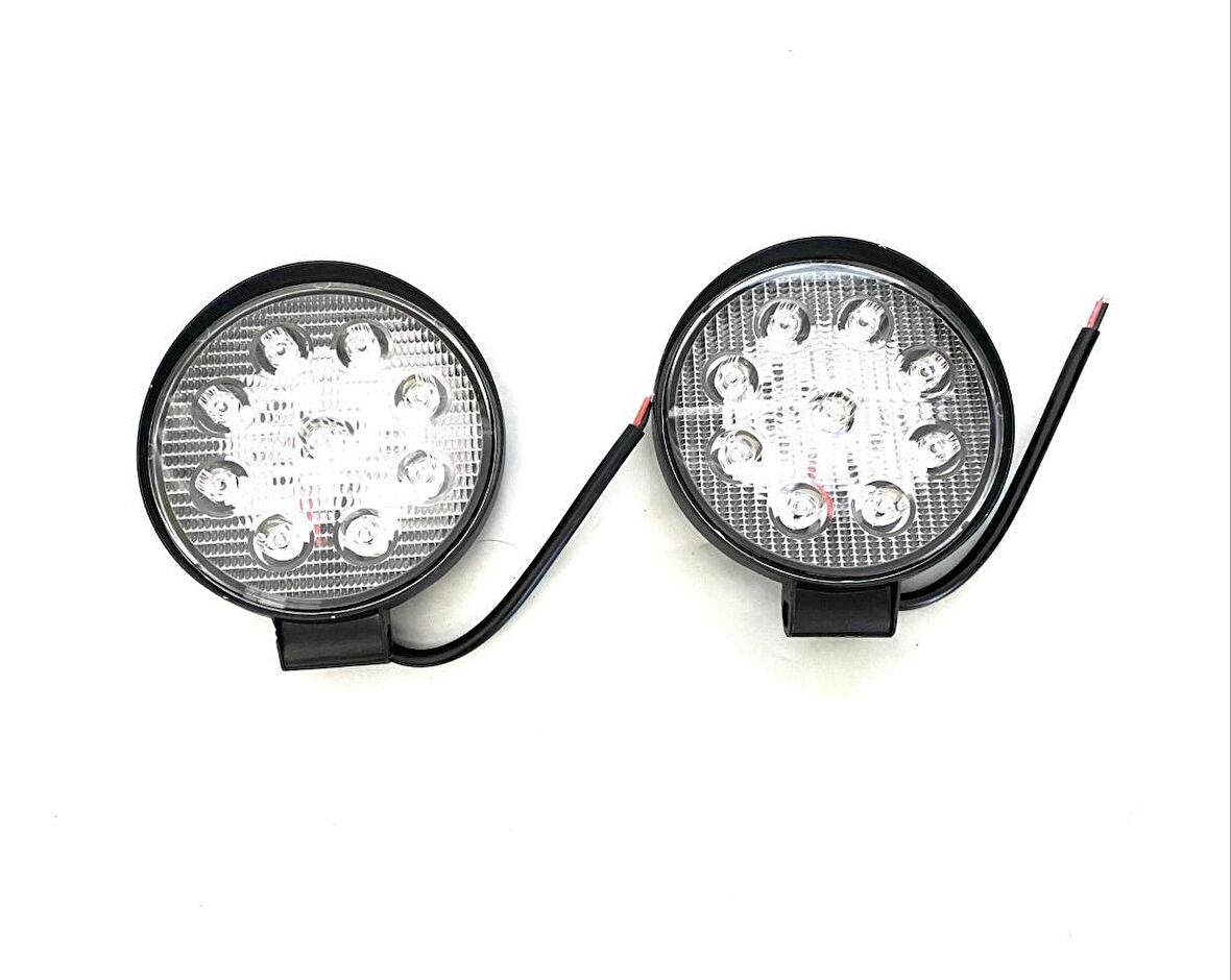 Point 9 Led Yuvarlak Projektör Off Road Çalışma Sis Lambası 27w 12-30v 2 Adet