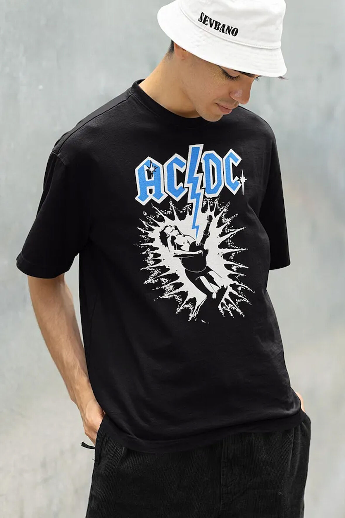AC DC Rock Metal Müzik Grubu Baskılı Unisex Oversize Tişört