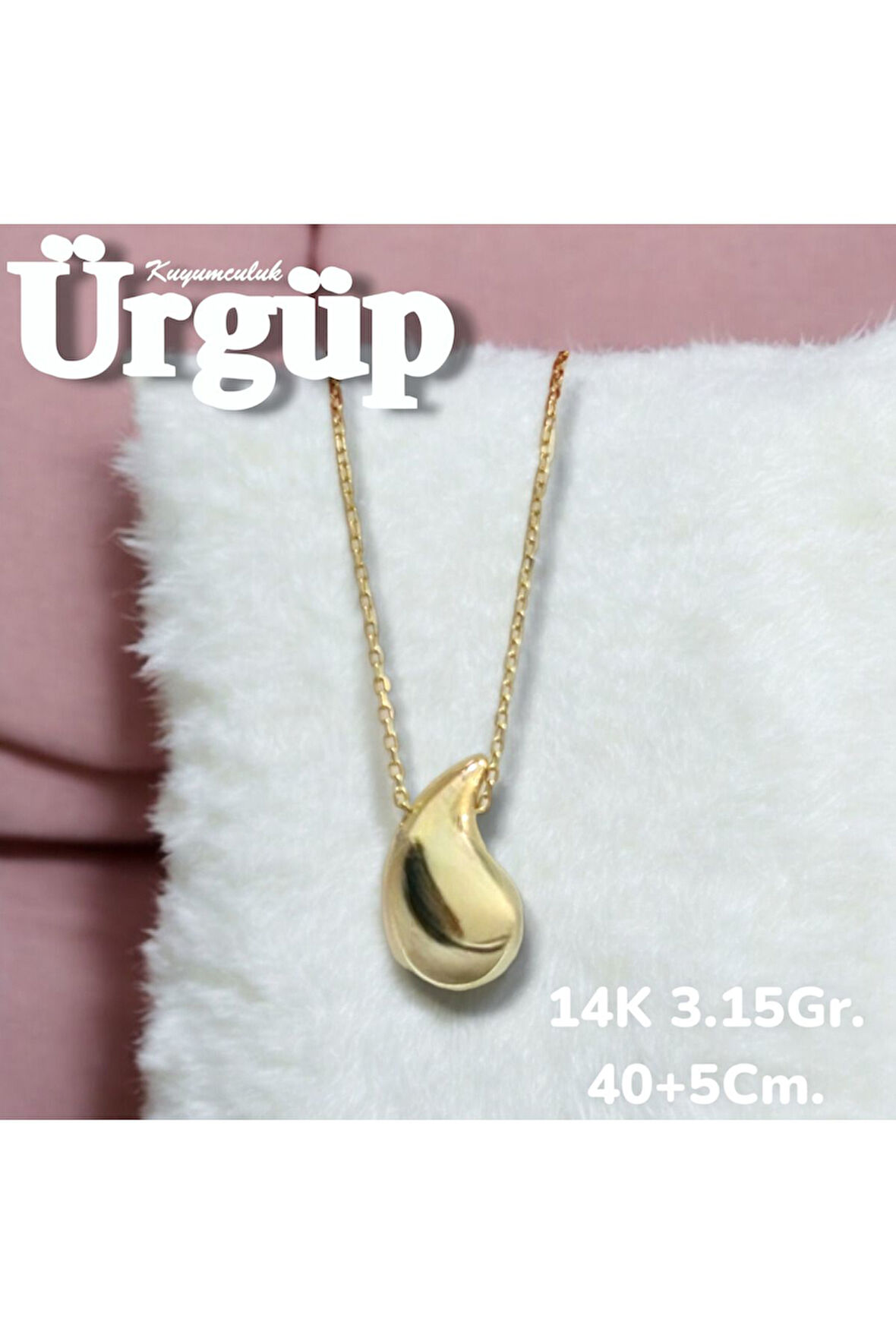 14AYAR 3.15Gram Altın Gözyaşı Damla Kolye