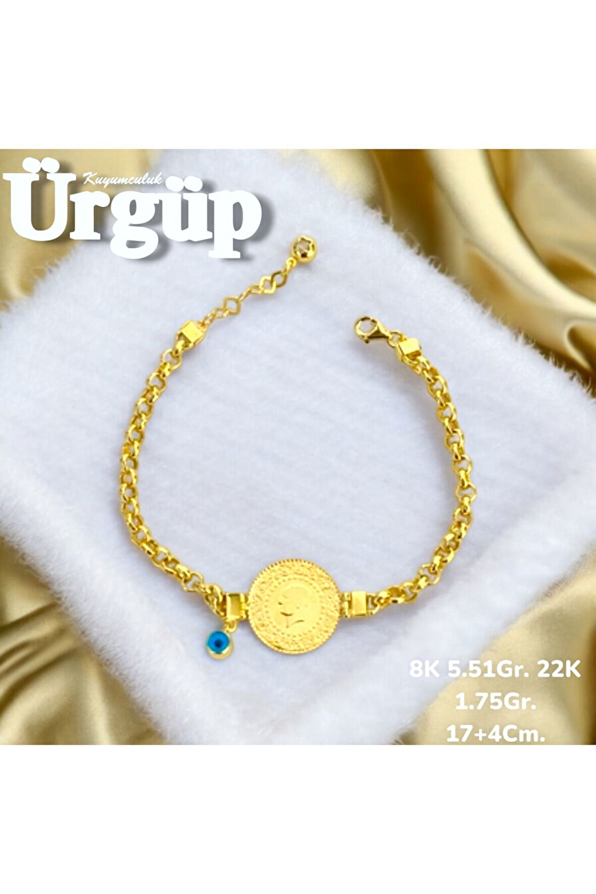 8AYAR 5.51Gram Altın Çeyrekli Bileklik