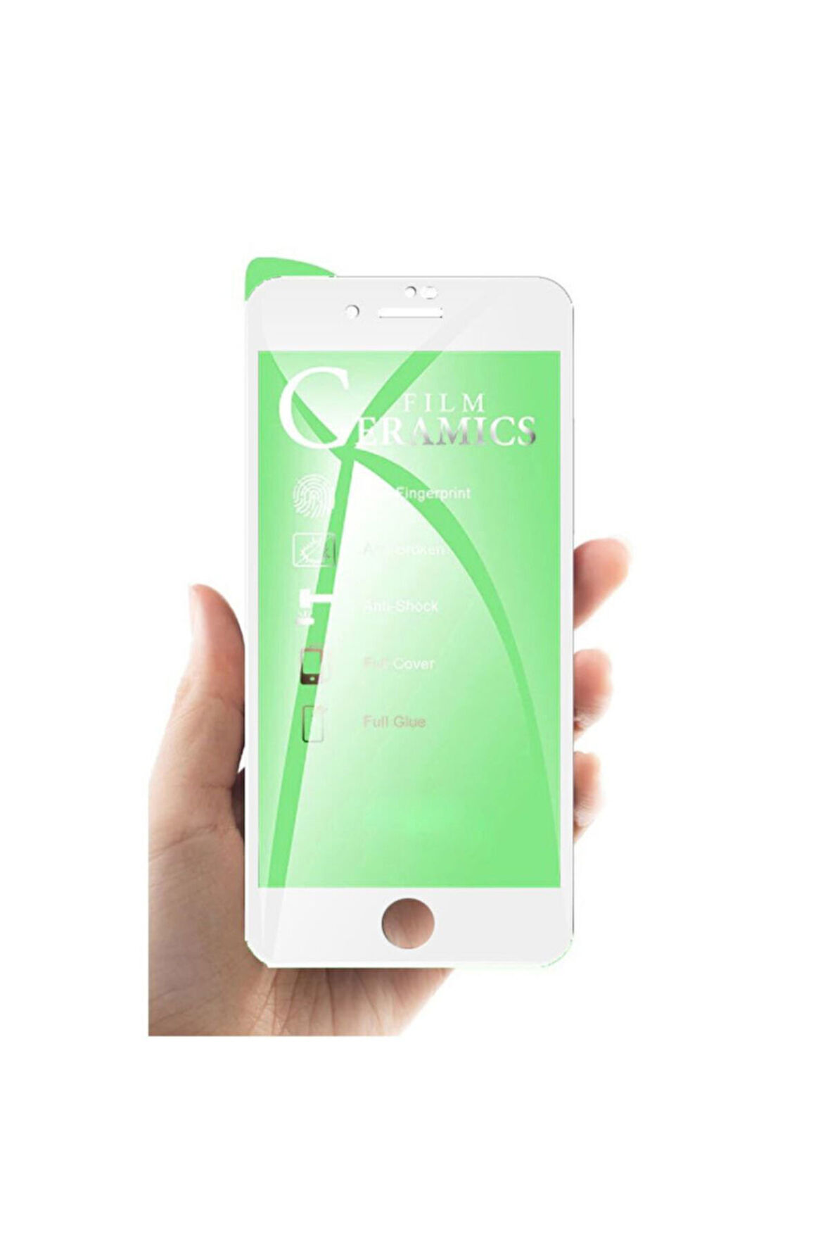 Iphone 7 Plus Beyaz Tam Kaplayan Nano Seramik Ekran Koruyucu