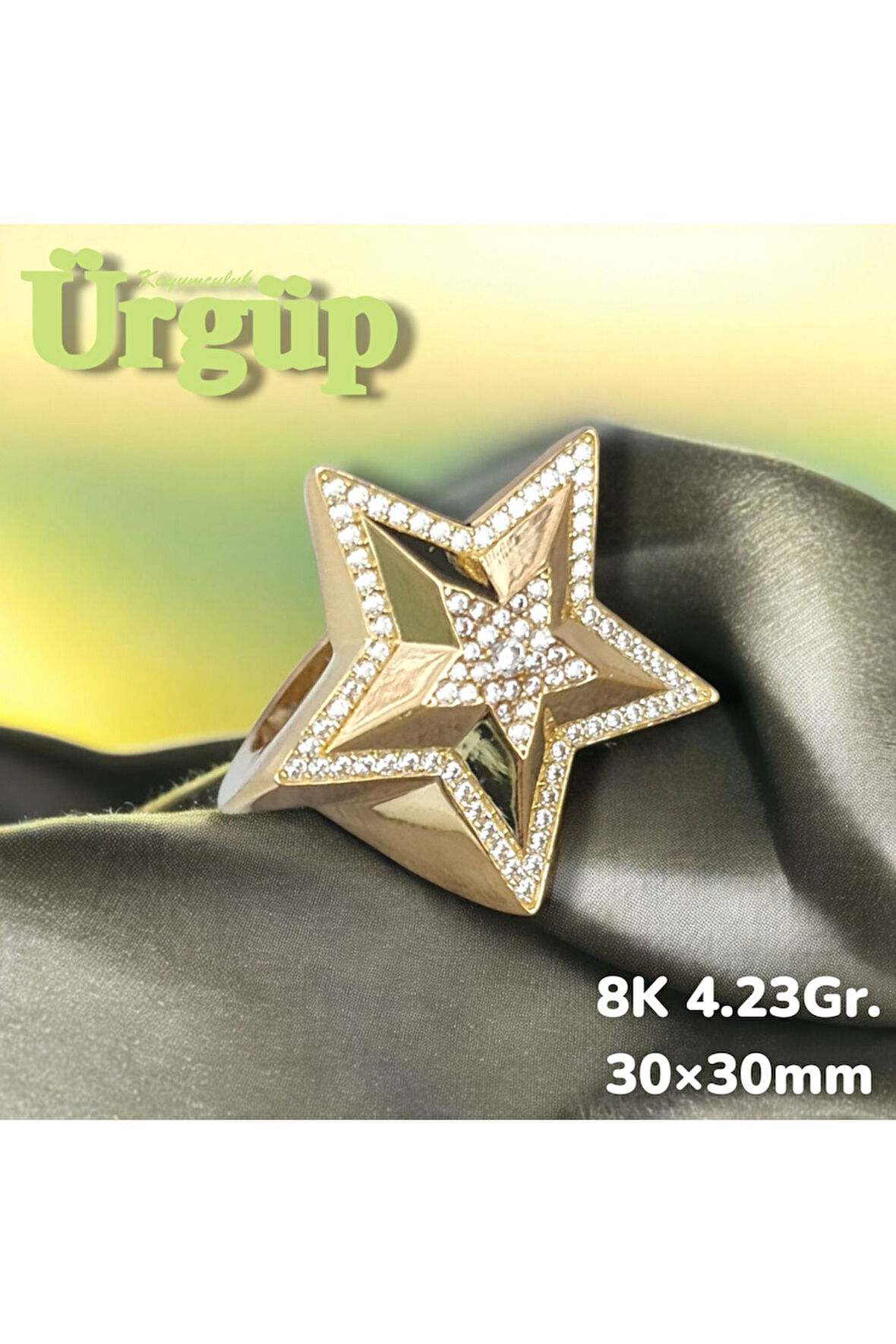 8AYAR 4.23Gram Altın Büyük Yıldız Yüzük