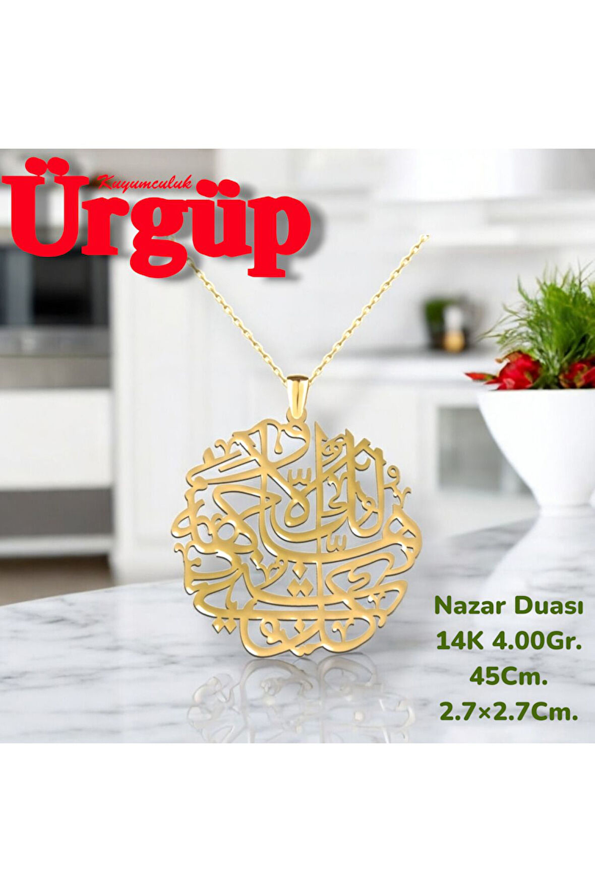 14AYAR 4.00Gram Altın Nazar Duası Kolye