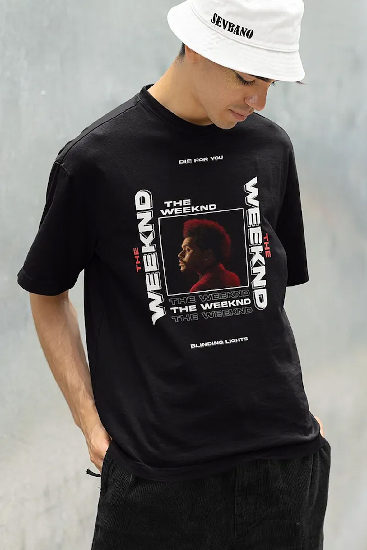 The Weeknd Tasarım Baskılı Unisex Oversize Tişört